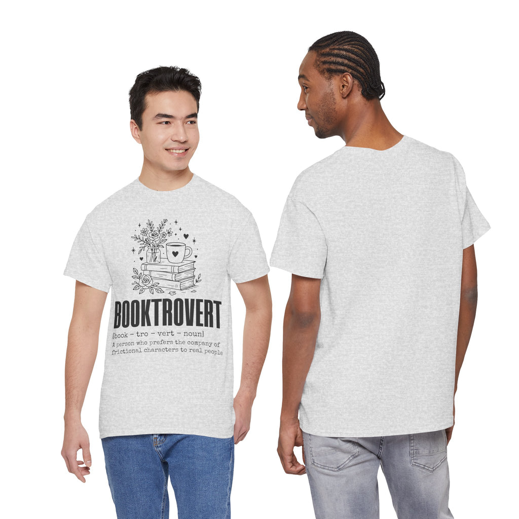 Booktrovert Graphic Tee — "Booktrovert" Definition, Books & Coffee Design Unisex Cotton Tee
