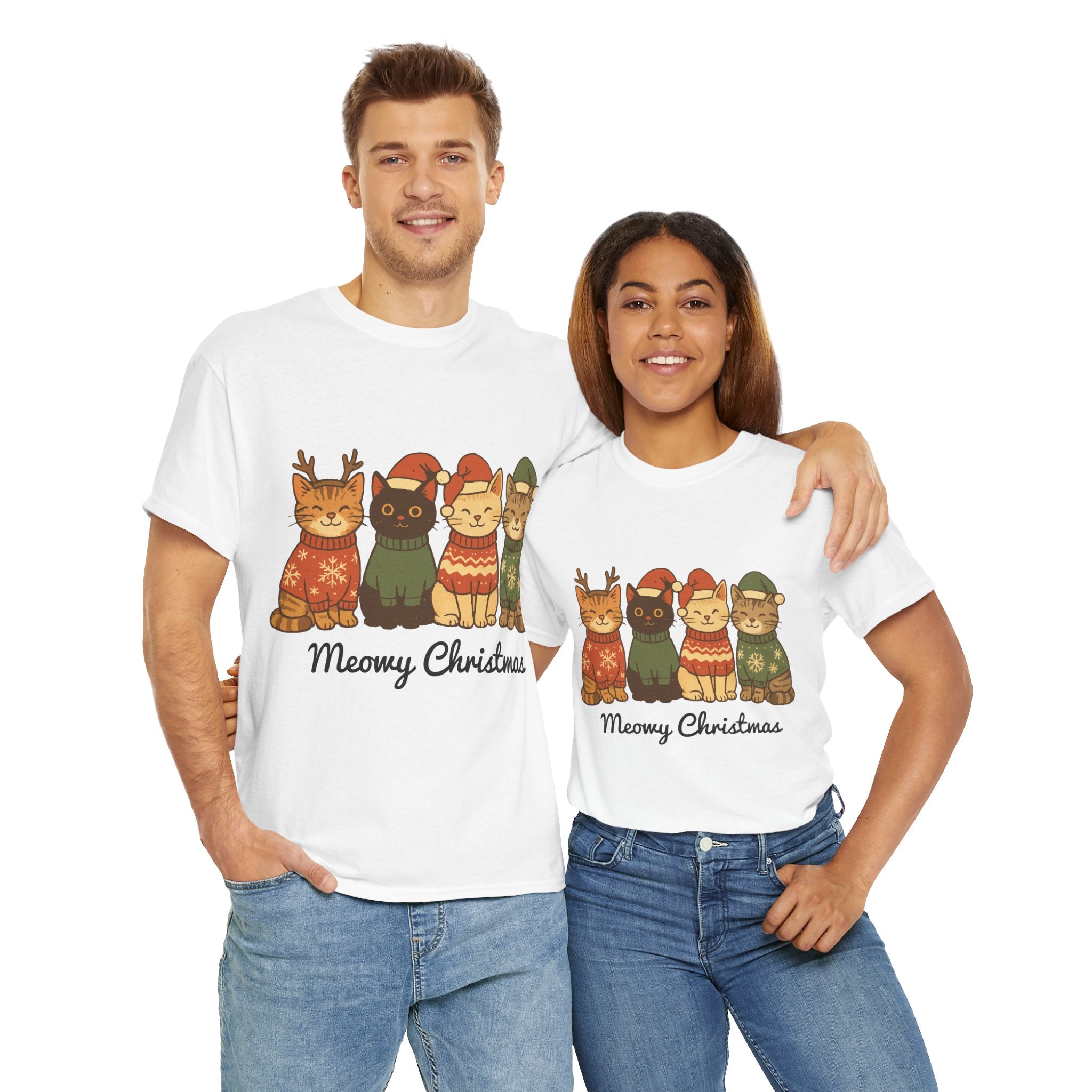 Christmas Cats Unisex Cotton Tee