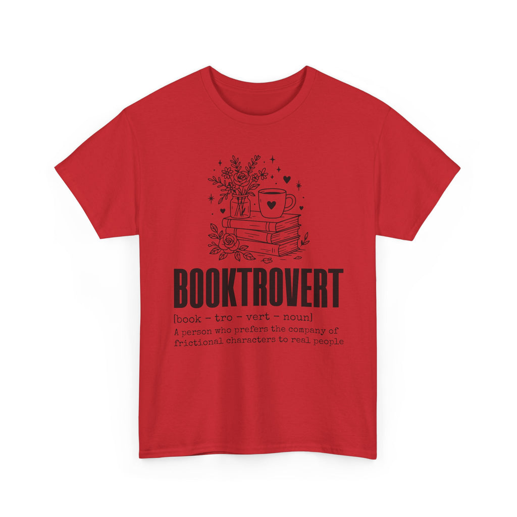 Booktrovert Graphic Tee — "Booktrovert" Definition, Books & Coffee Design Unisex Cotton Tee