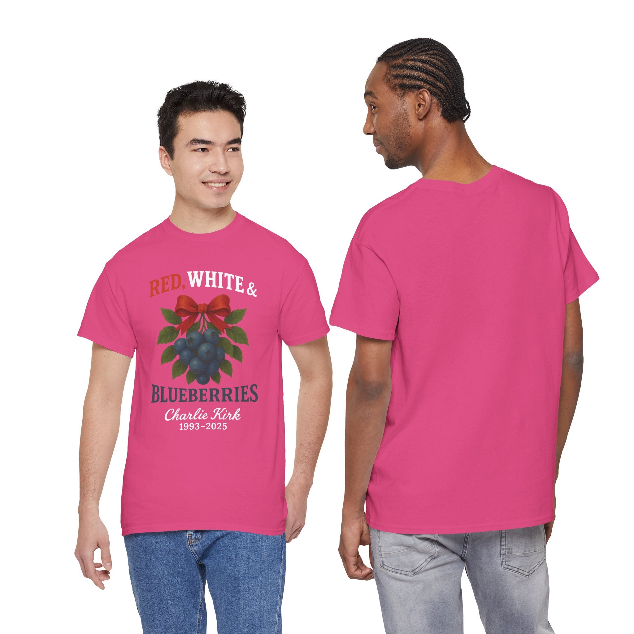 Red, White & Blueberries T-Shirt — Patriotic Blueberry Graphic Unisex Cotton Tee