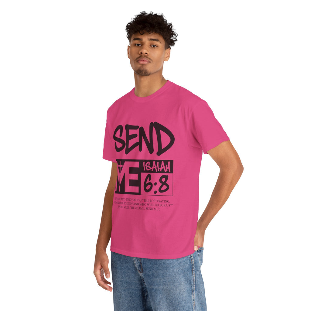Send Me Isaiah 6:8 Christian T-Shirt — Cross Faith Unisex Cotton Tee