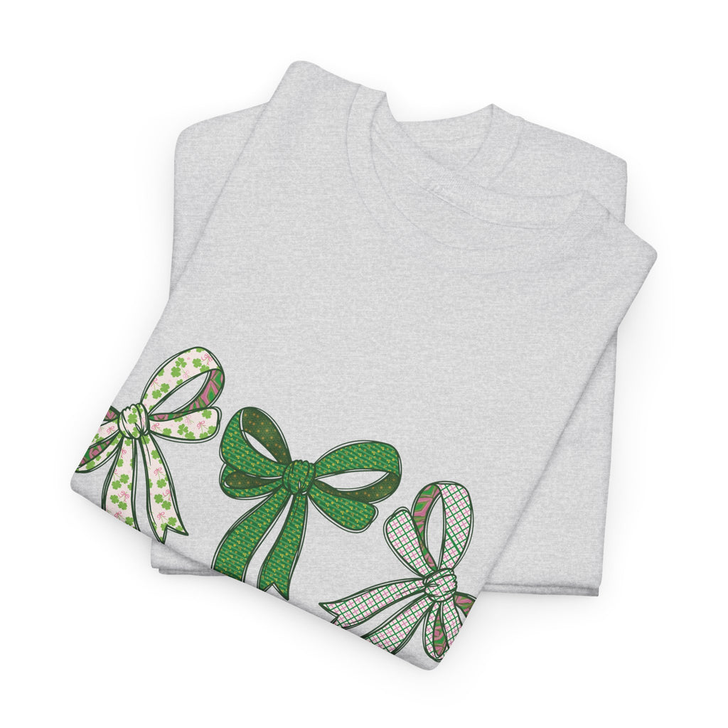 Not Lucky Simply Blessed Tee — Romans 4:7-8 Green Bow Christian Unisex Cotton T-Shirt