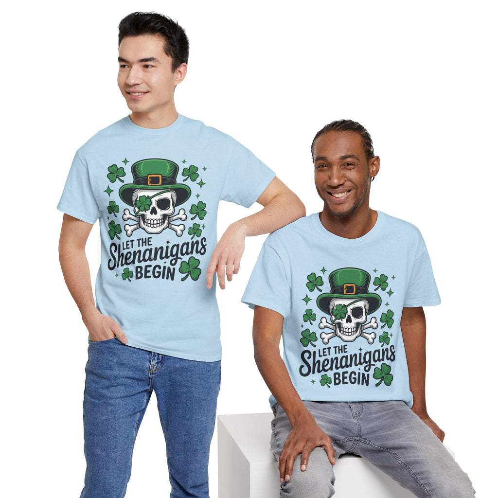 Let the Shenanigans Begin — Leprechaun Skull Unisex Cotton T-Shirt