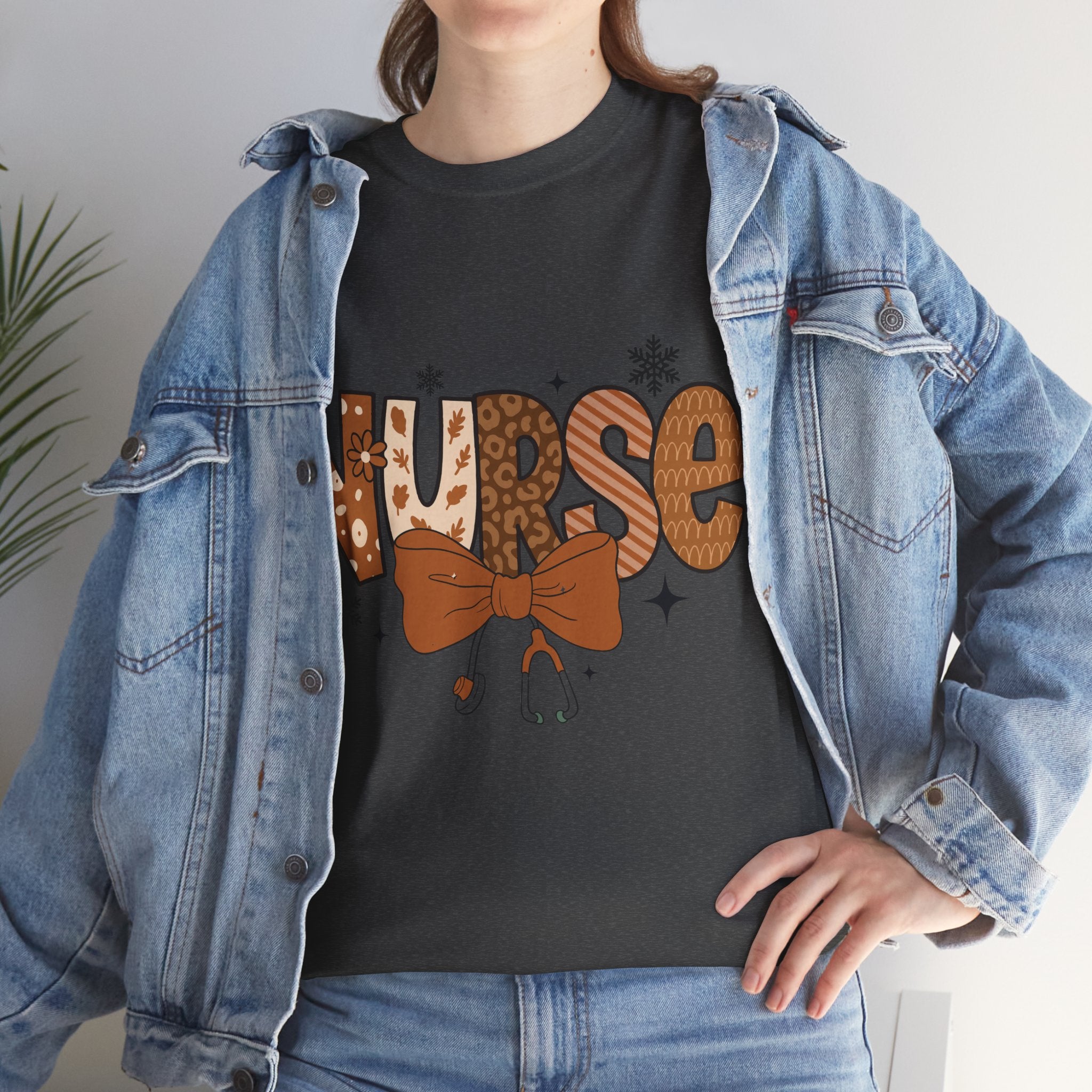 NURSE Fall Stethoscope Tee — Brown Autumn Nurse Unisex CottonT shirt