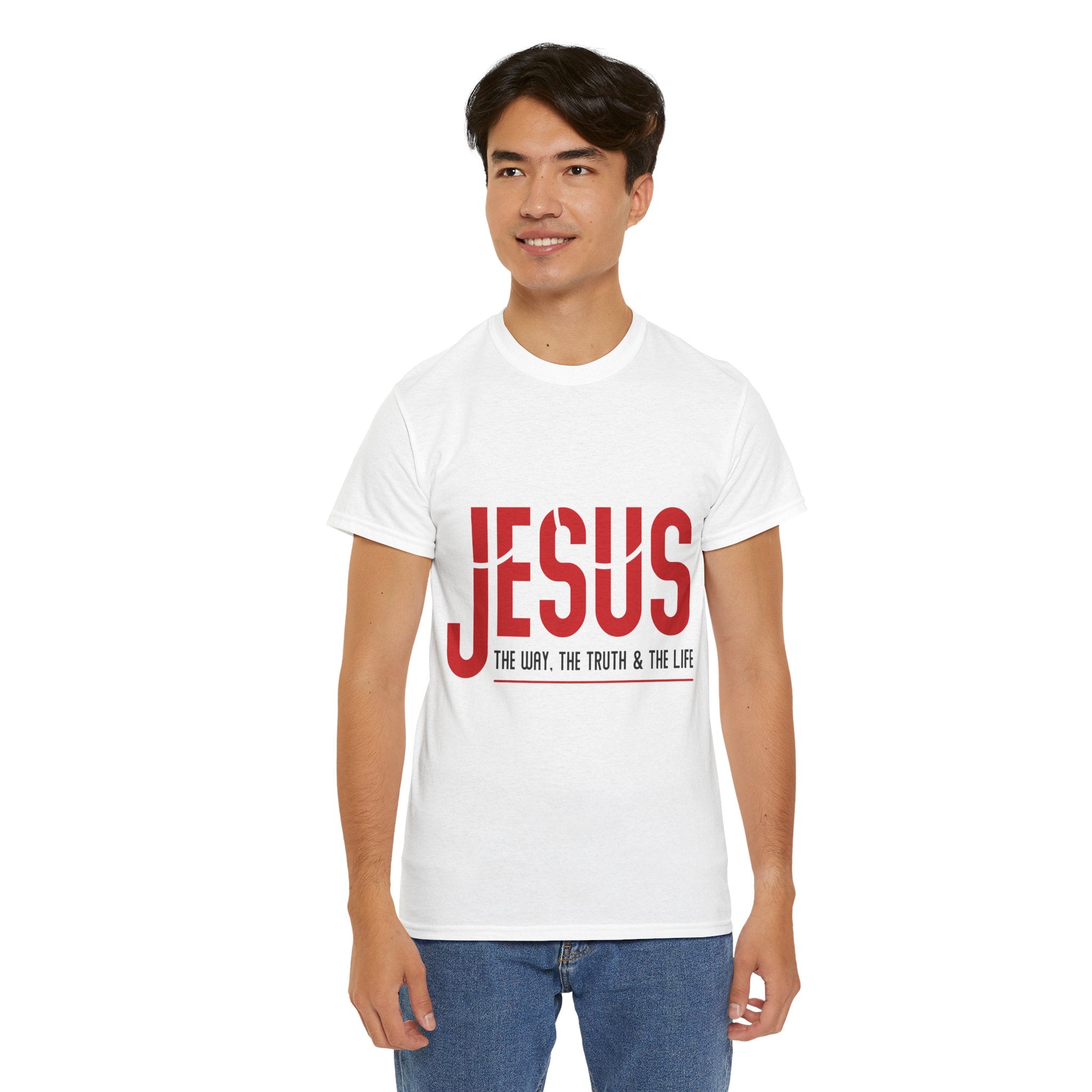 Jesus The Way The Truth & The Life T-Shirt — Bold Red Christian Unisex Cotton Tee