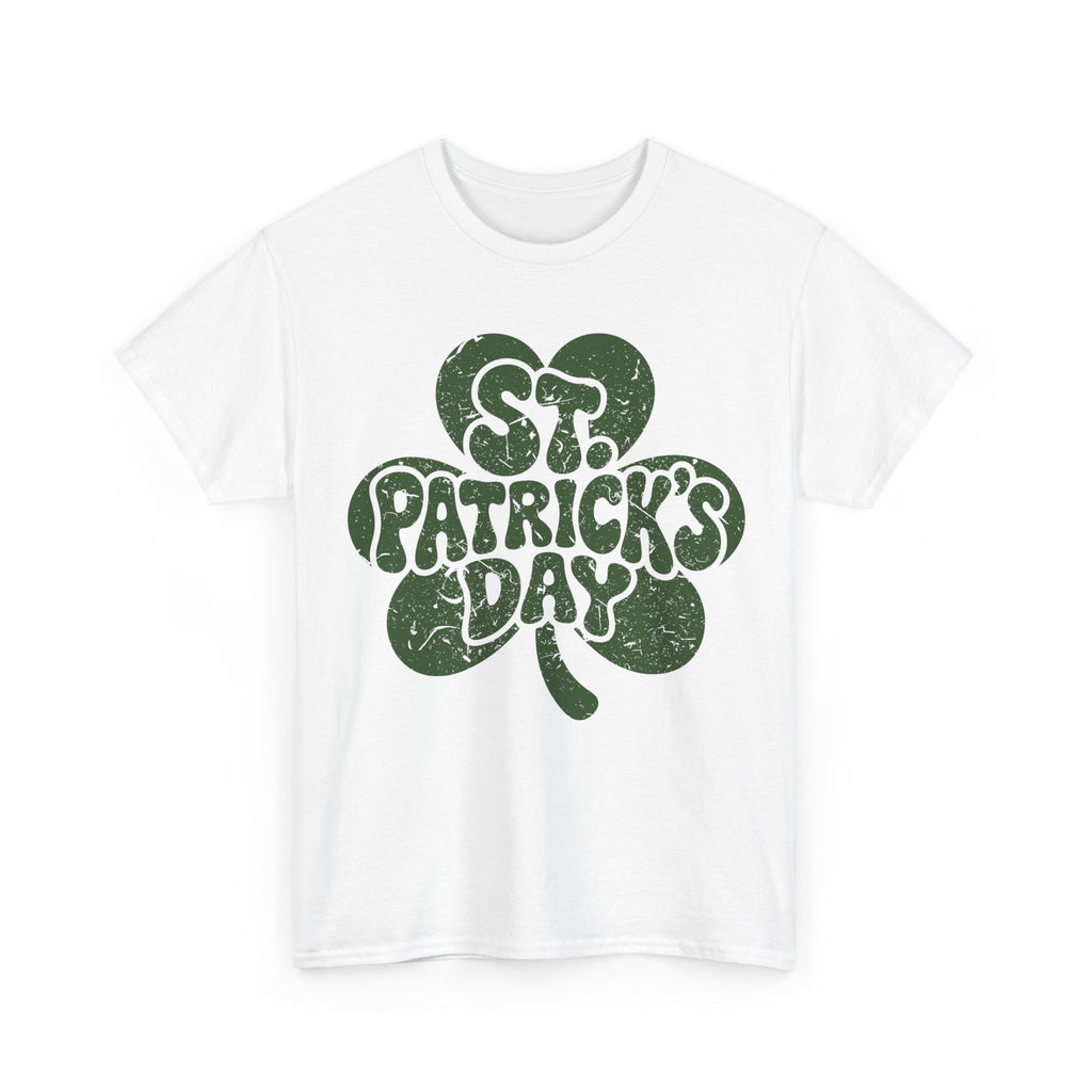 St. Patrick's Day Shamrock Tee — Retro Bubble Lettering Unisex Cotton Tee