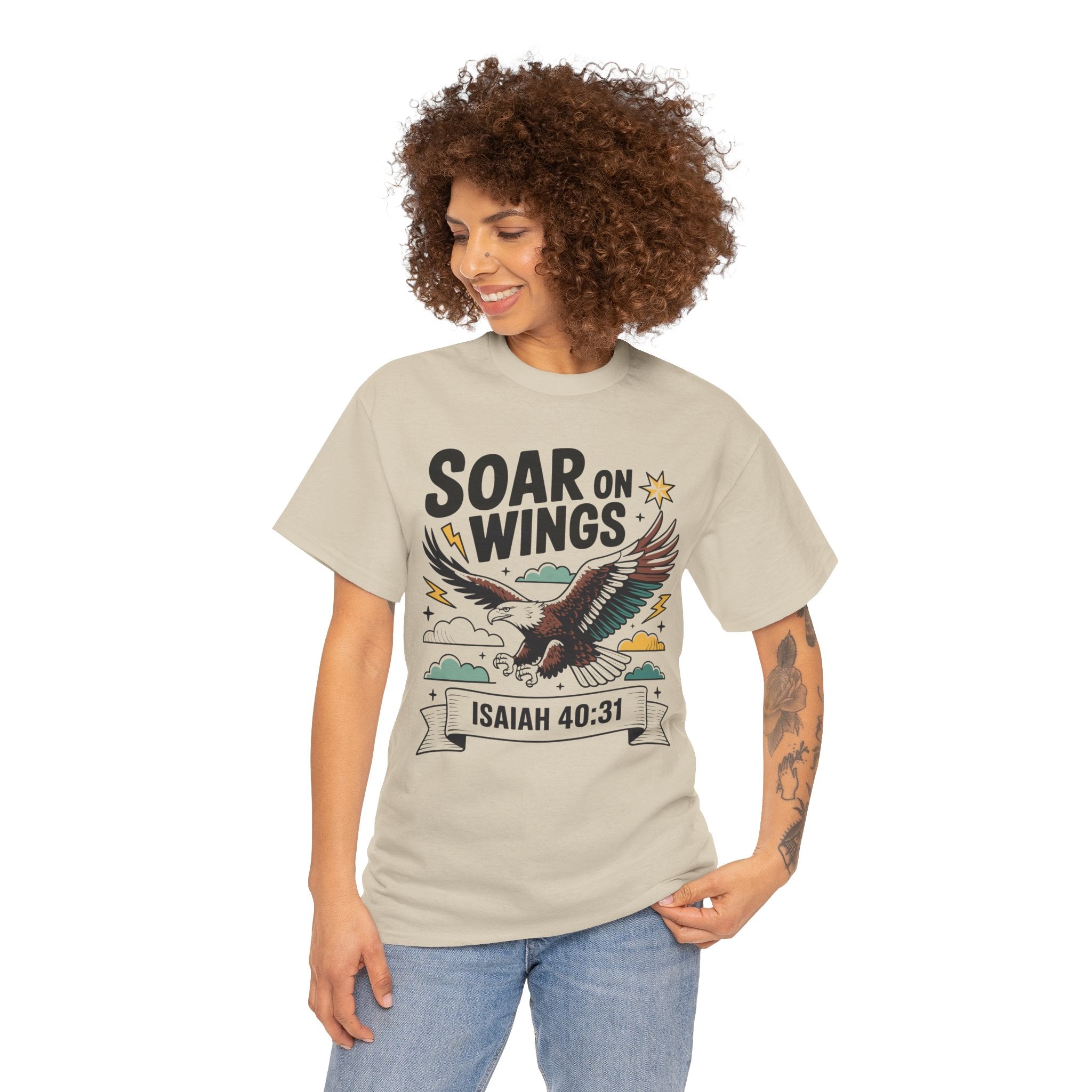 Isaiah 40:31 "Soar on Wings" Eagle Unisex Cotton T-Shirt