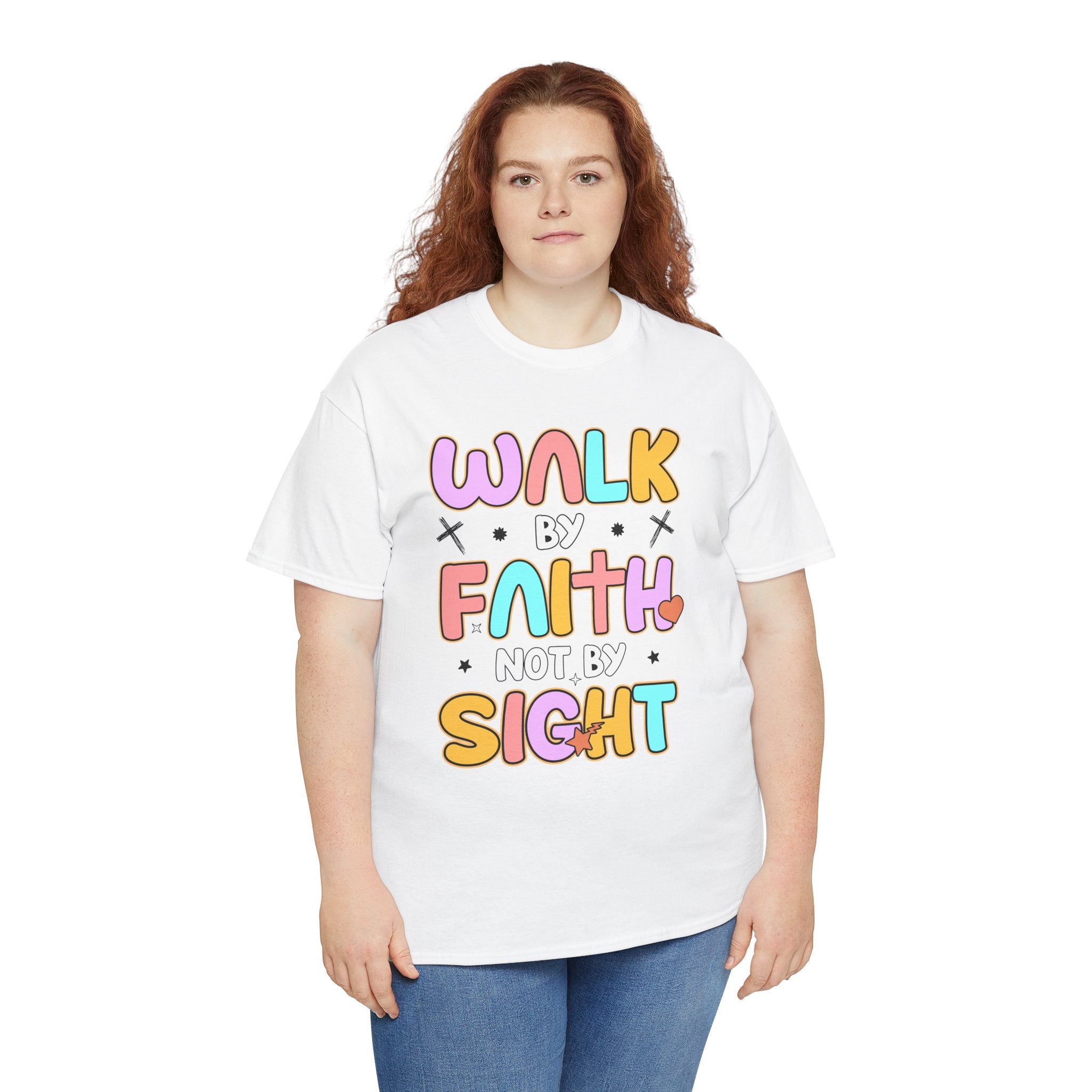 Walk by Faith Not by Sight T-Shirt — Pastel Christian Faith Unisex Cotton Tee