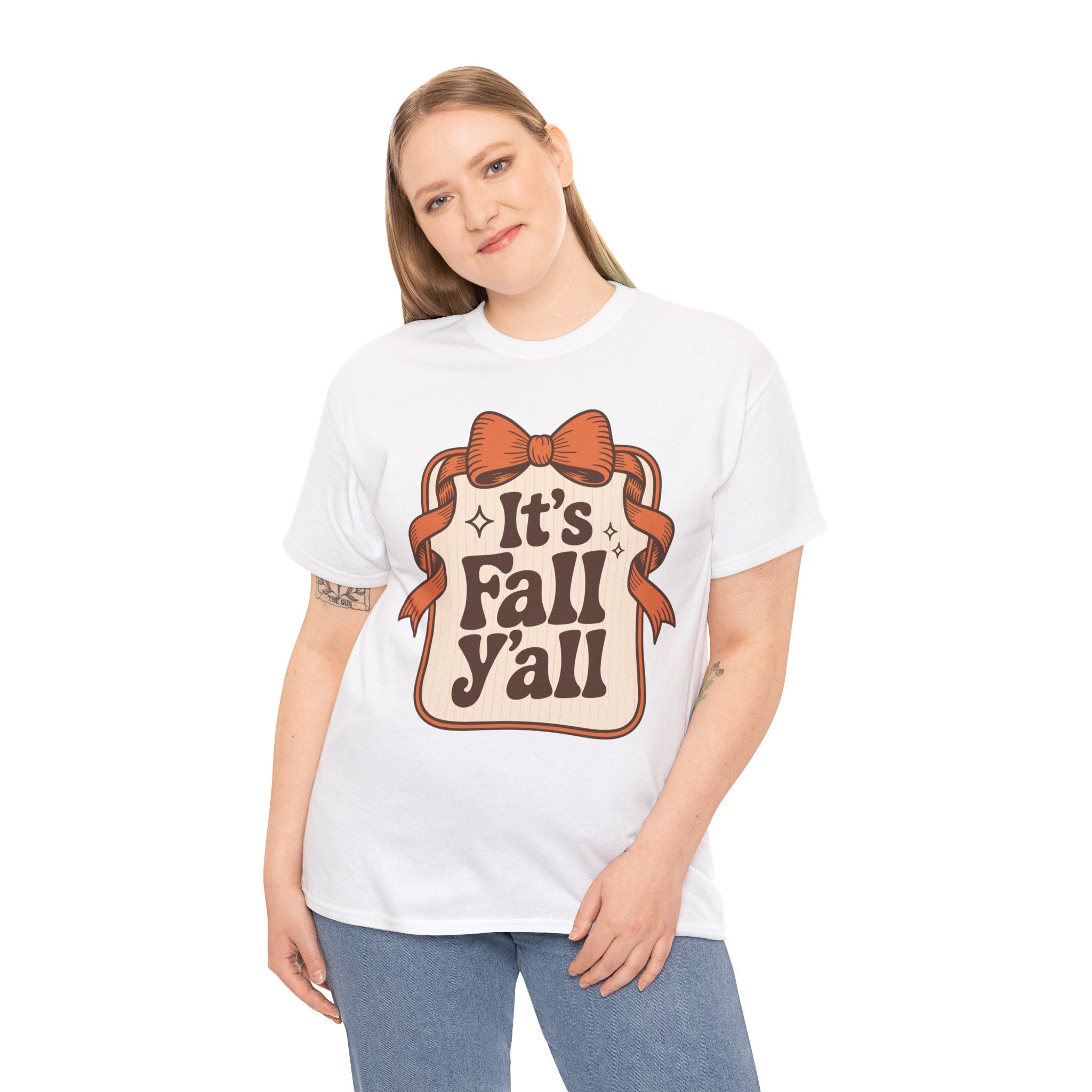 It’s Fall Y’all Autumn Ribbon Unisex Cotton Tee