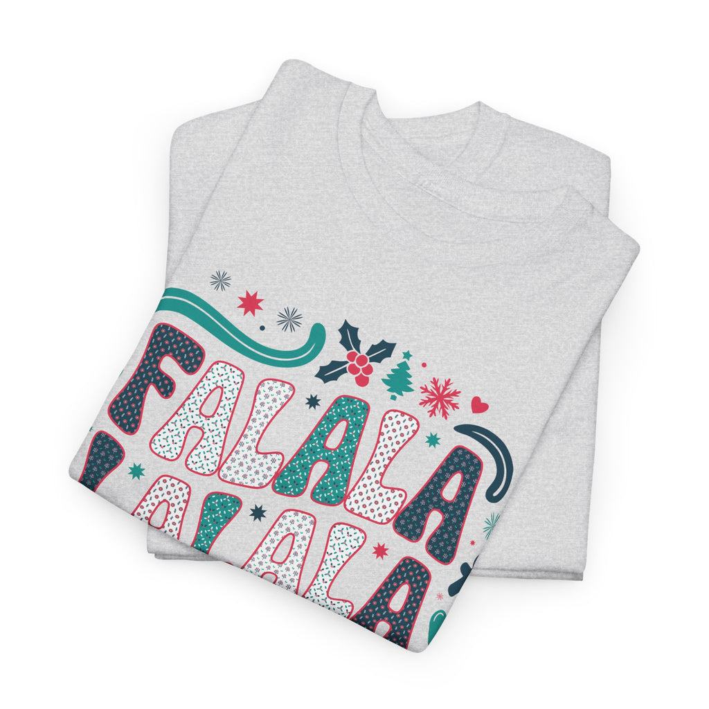 Fa La La La La Christmas T-Shirt — Festive Candy Cane & Gingerbread Holiday Unisex Cotton Tee