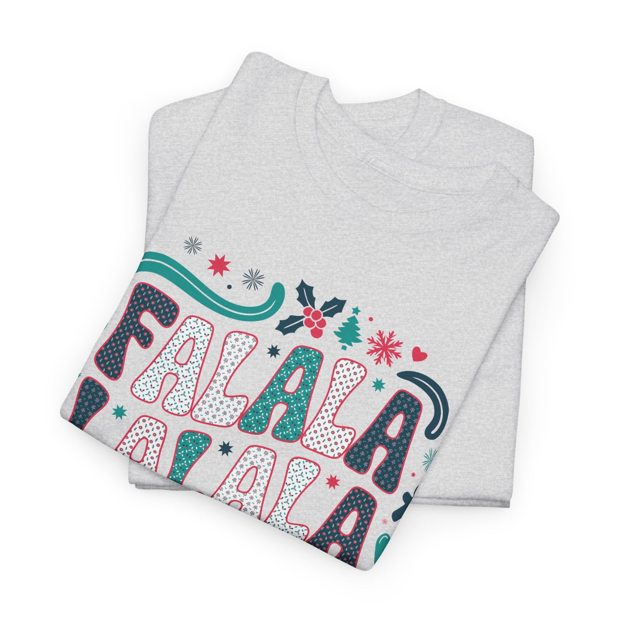 Fa La La La La Christmas T-Shirt — Festive Candy Cane & Gingerbread Holiday Unisex Cotton Tee