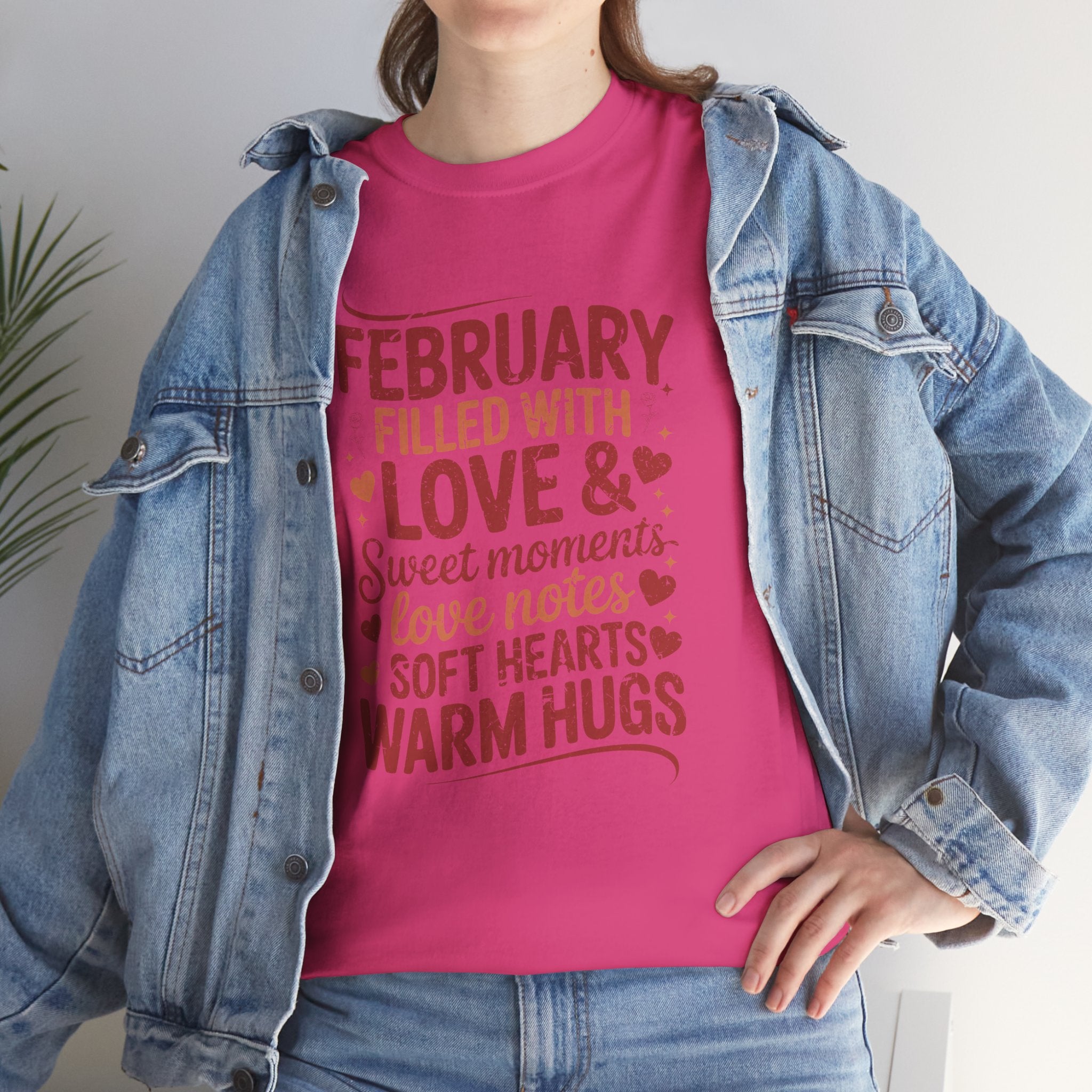 February Filled With Love Tee — Cozy Love Notes Valentine's Unisex Cotton Tshirt