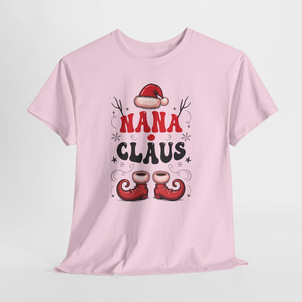 Nana Christmas T-Shirt — Santa Hat & Elf Boots Holiday Unisex Cotton Tee
