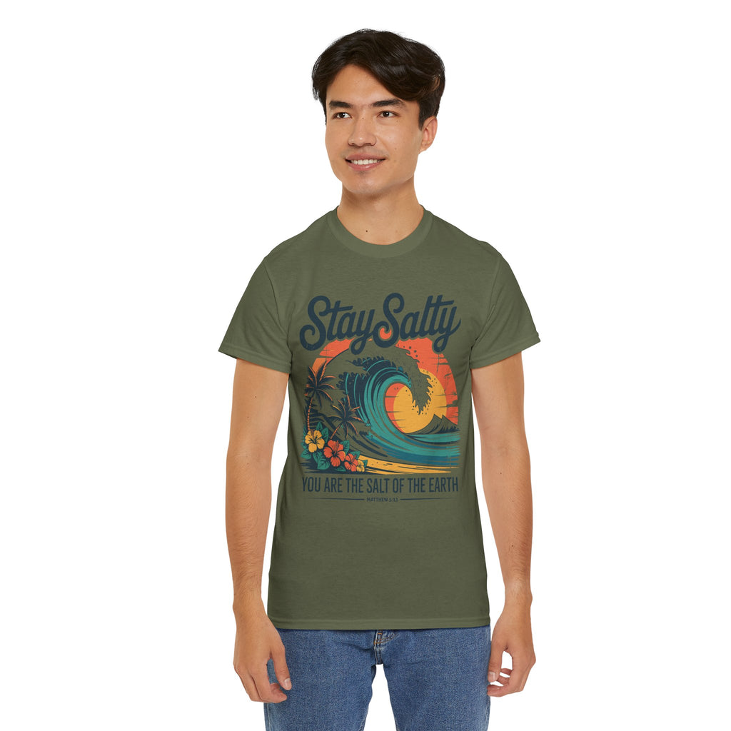 Stay Salty Beach Tee — "You are the salt of the earth (Matthew 5:13)"Unisex Cotton Tee