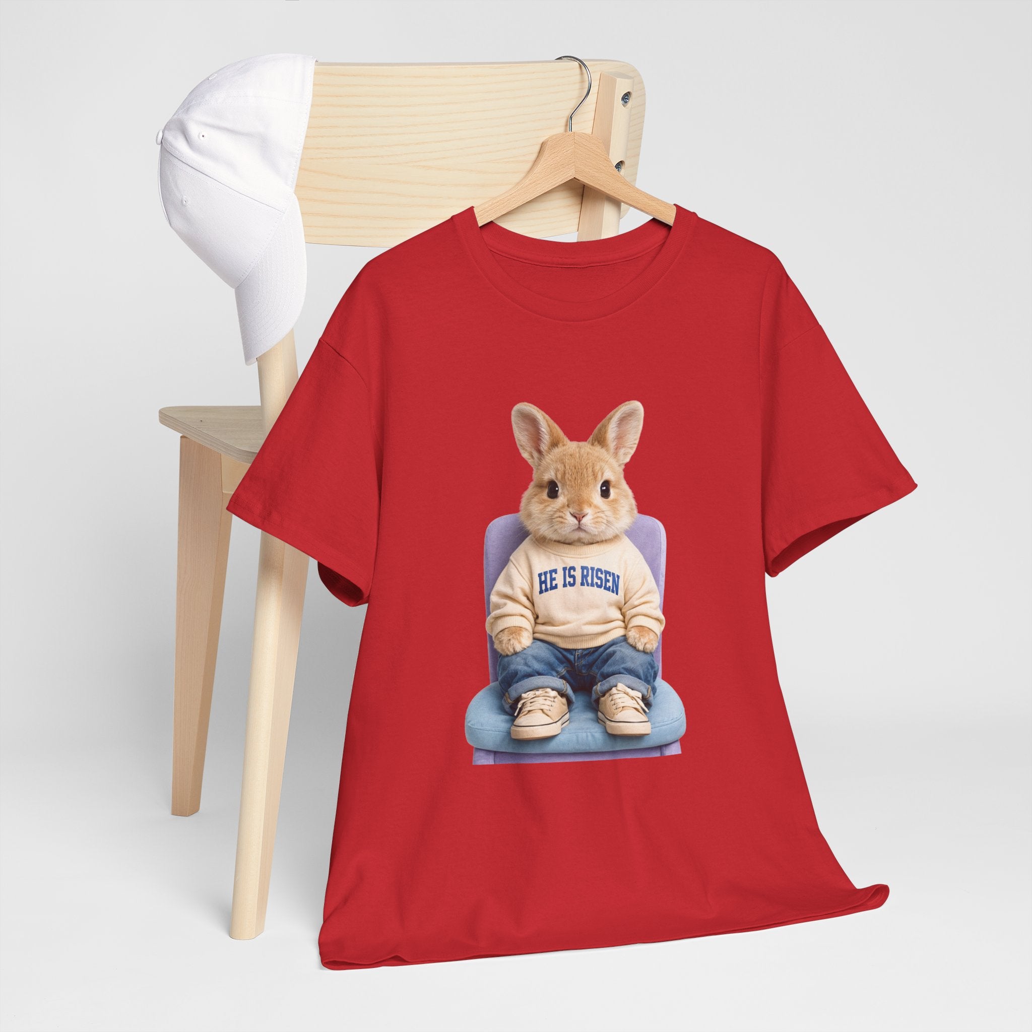 Easter 'He Is Risen' Bunny Unisex Cotton Tee