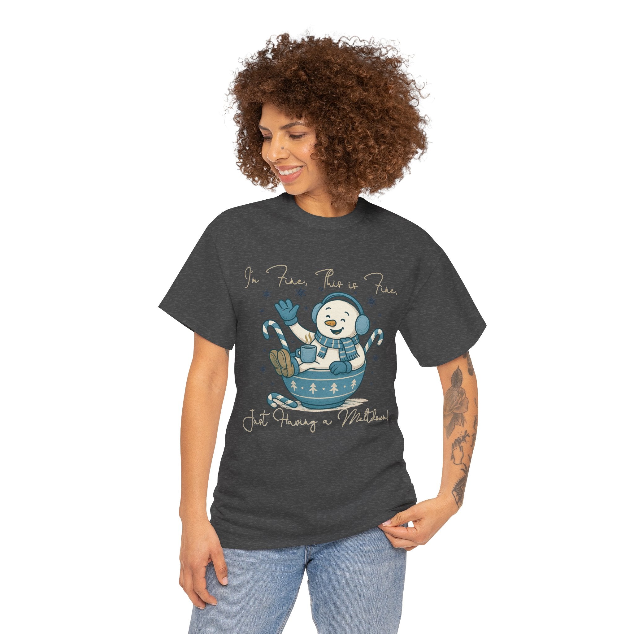 Snowman Hot Cocoa Unisex Cotton Tee