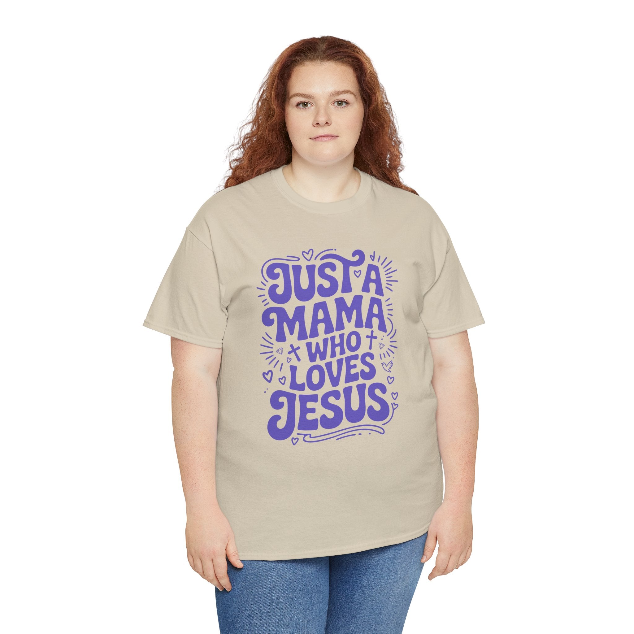Mama Who Loves Jesus T-Shirt — Bright Green Bubbly Faith Unisex Cotton Tee