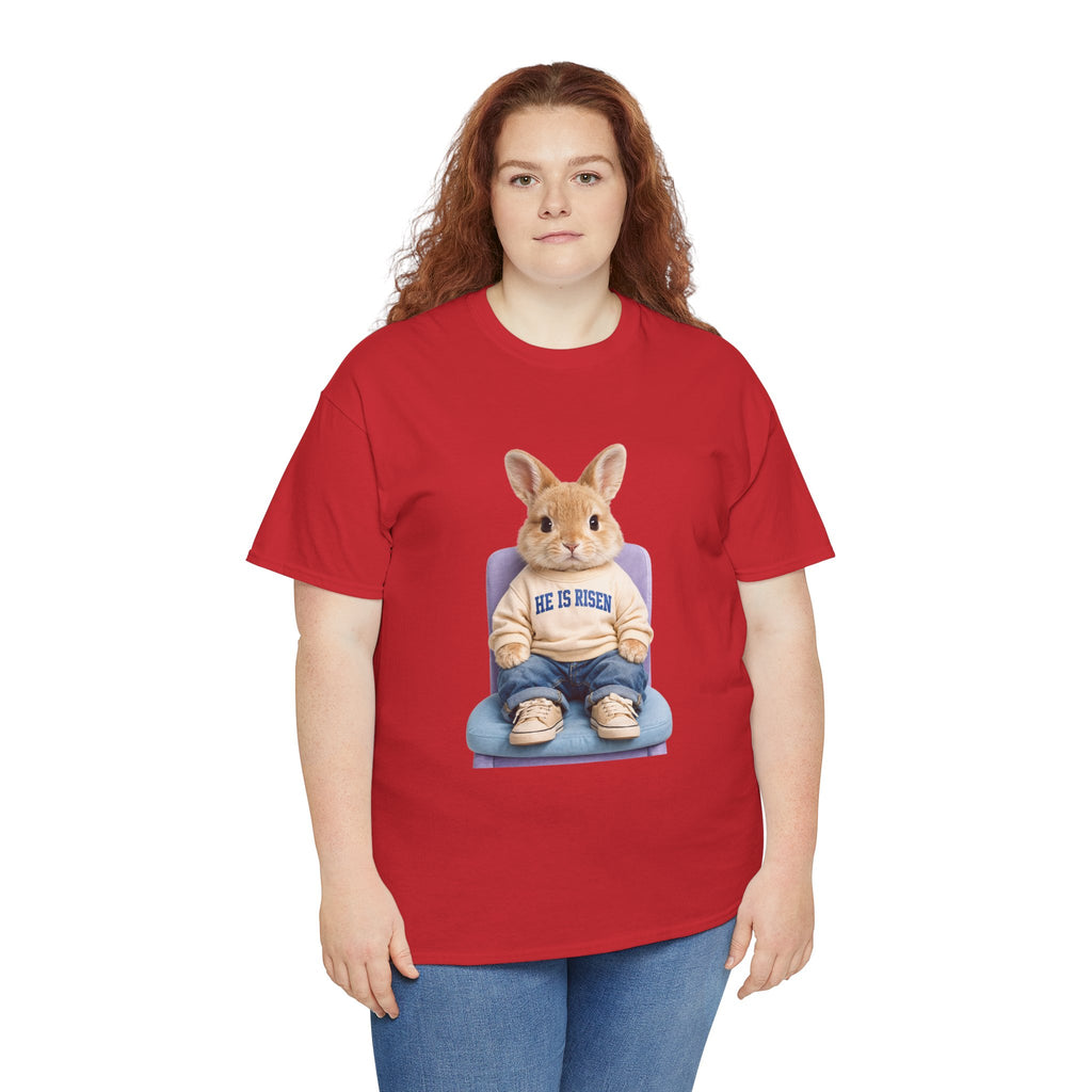 Easter 'He Is Risen' Bunny Unisex Cotton Tee