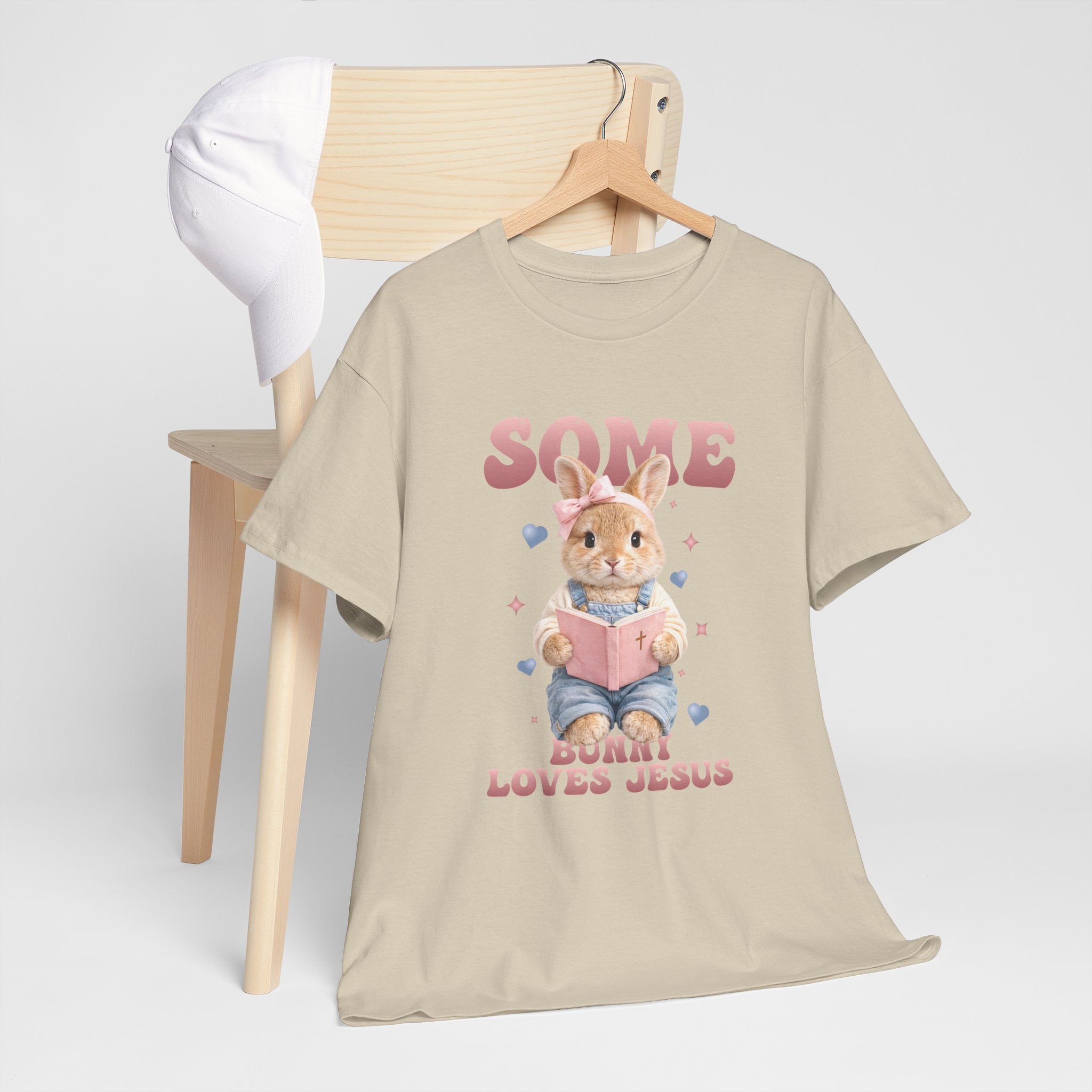 Some Bunny Loves Jesus Bunny Bible Unisex Cotton Tee