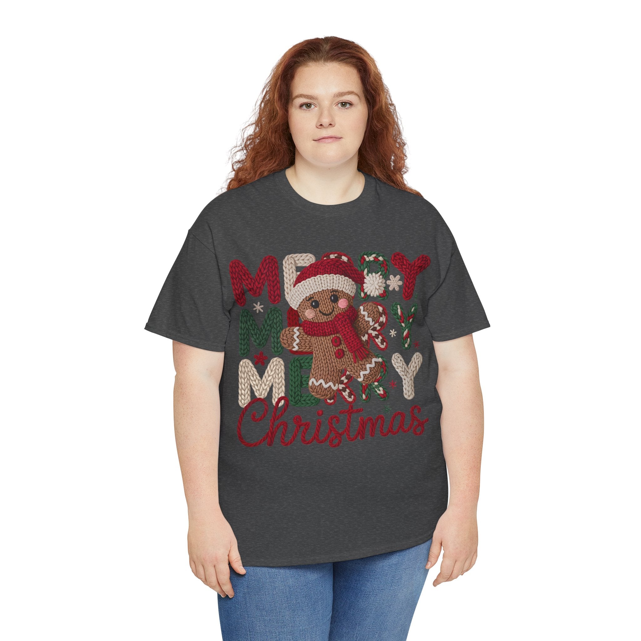 Merry Merry Merry Christmas Gingerbread Unisex Cotton Tee