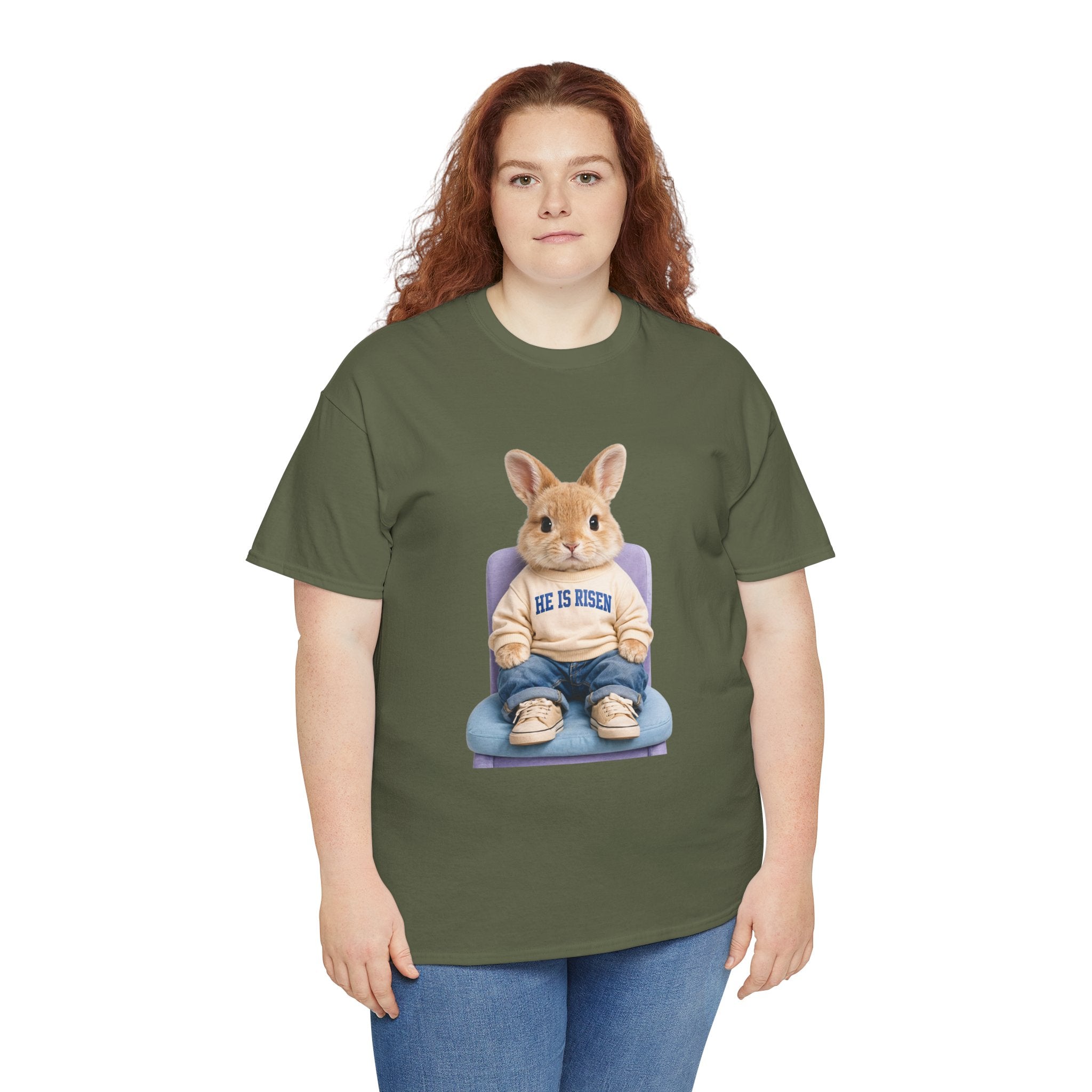 Easter 'He Is Risen' Bunny Unisex Cotton Tee