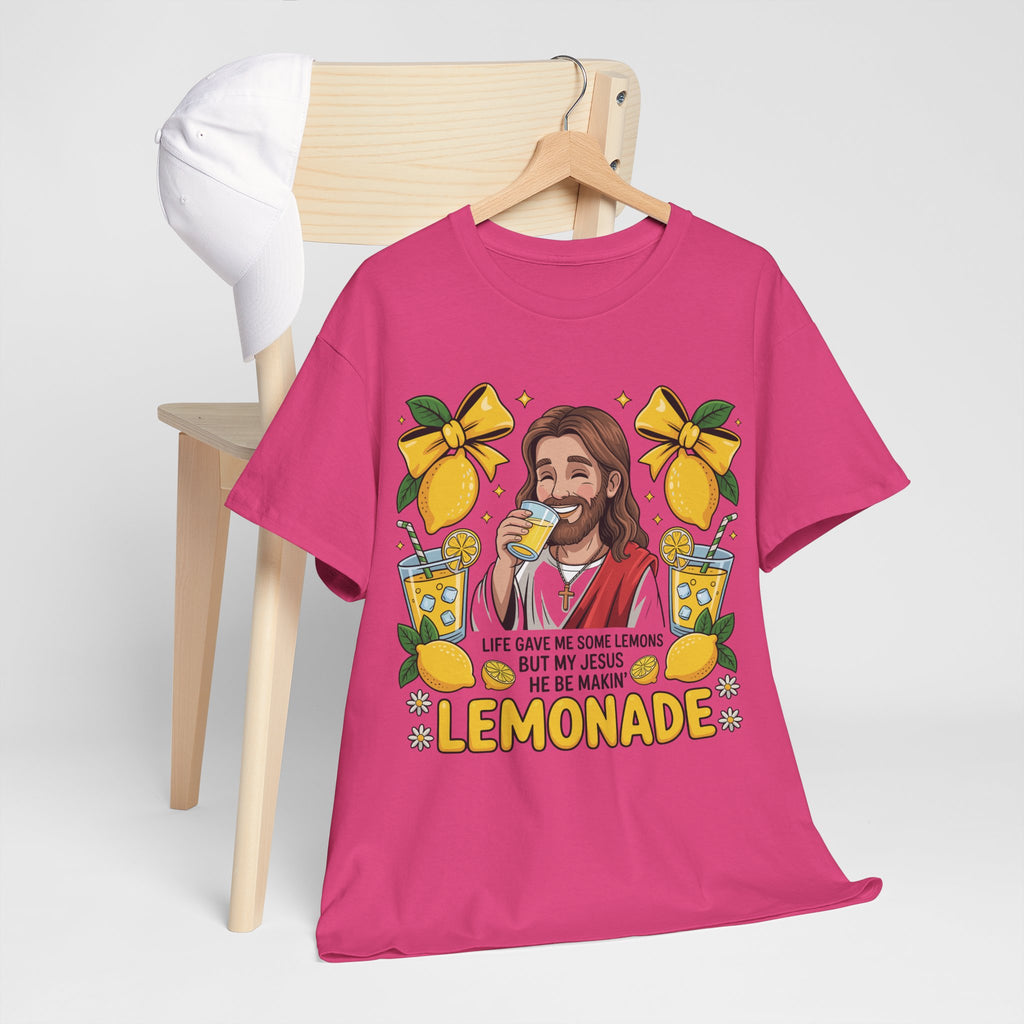 Jesus Drinking Lemonade T-Shirt — "Life Gave Me Some Lemons" Christian Unisex Cotton Tee