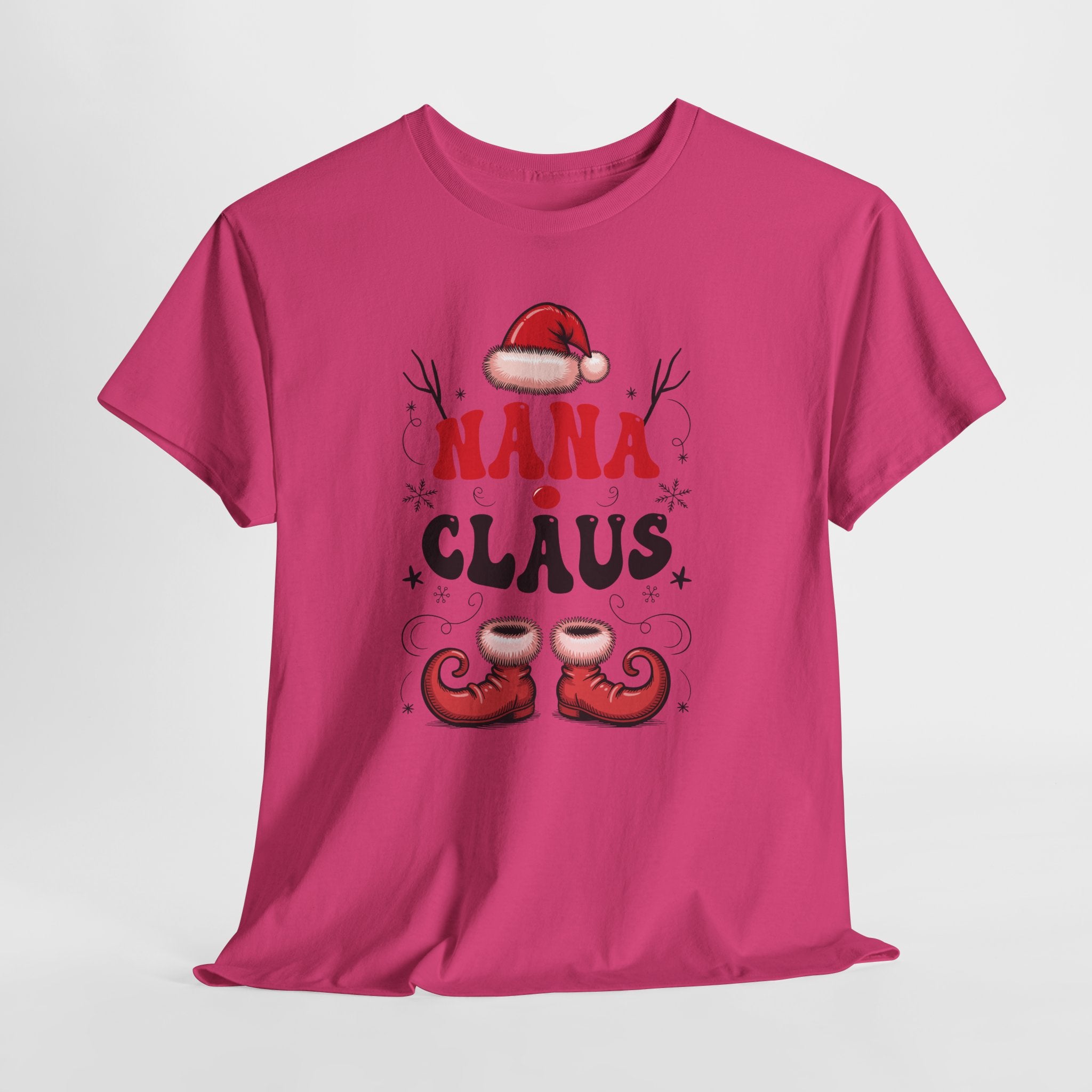 Nana Christmas T-Shirt — Santa Hat & Elf Boots Holiday Unisex Cotton Tee