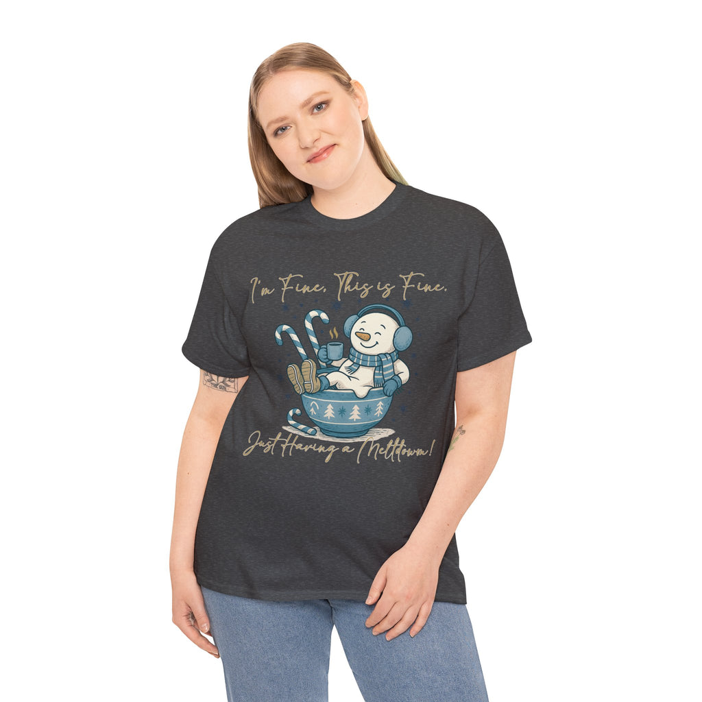 Snowman Hot Cocoa Unisex Cotton Tee