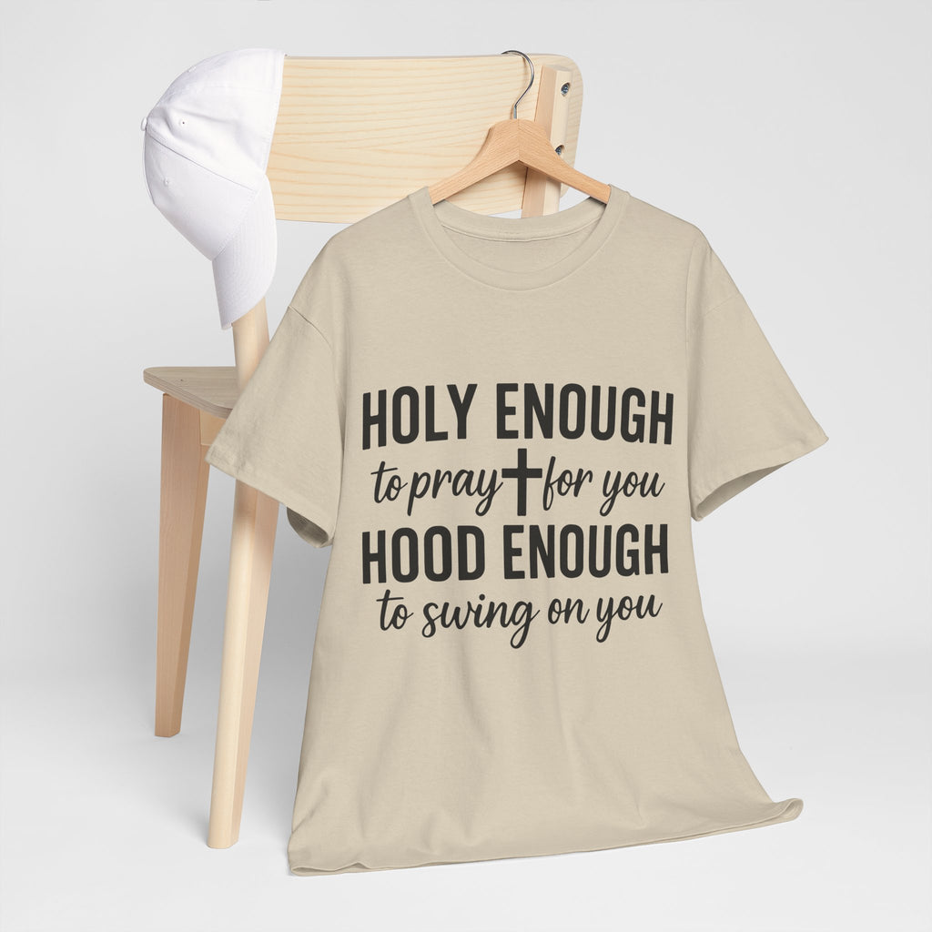 Holy Enough Christian T‑Shirt — Modern Hand‑Lettered Faith Unisex CottonTee