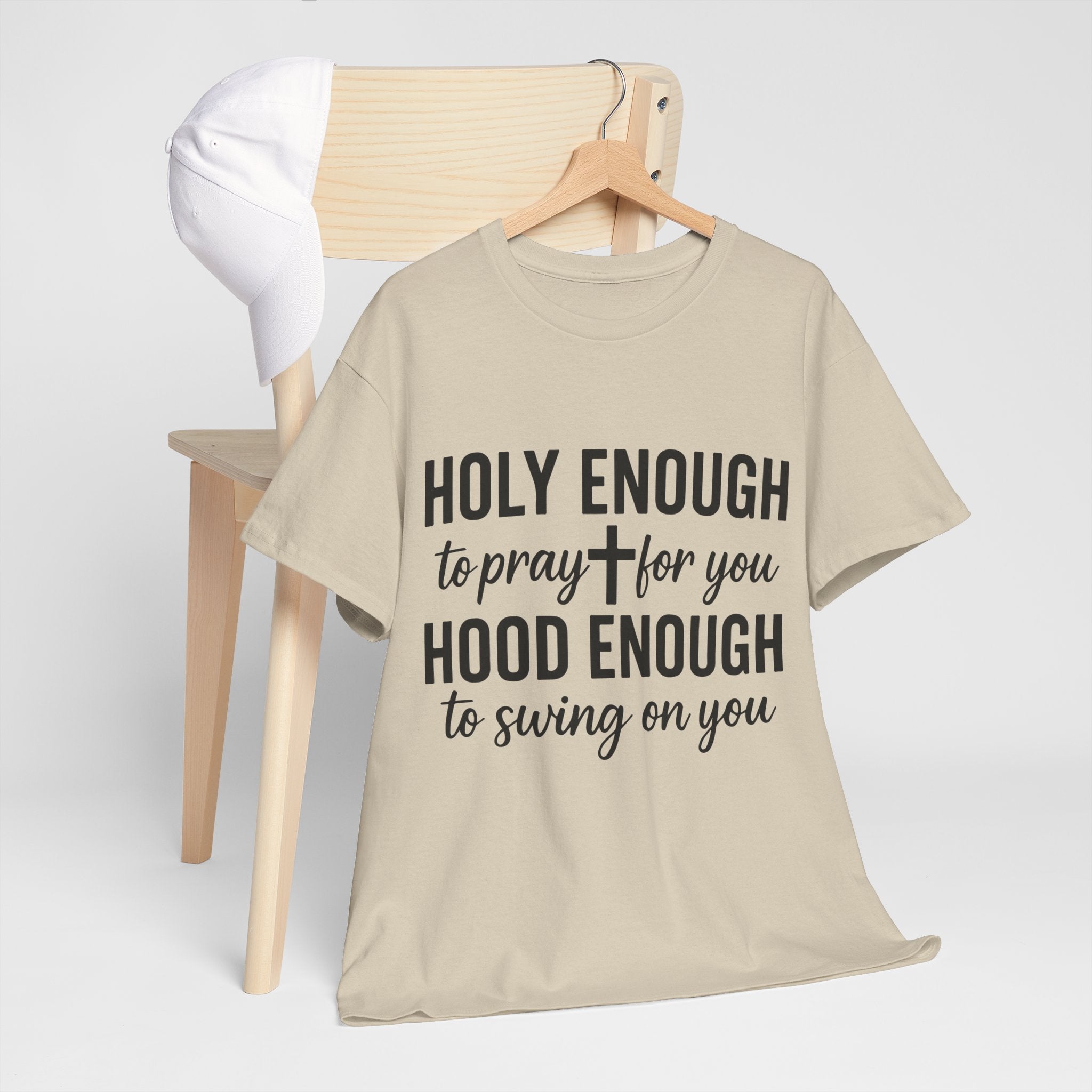 Holy Enough Christian T‑Shirt — Modern Hand‑Lettered Faith Unisex CottonTee