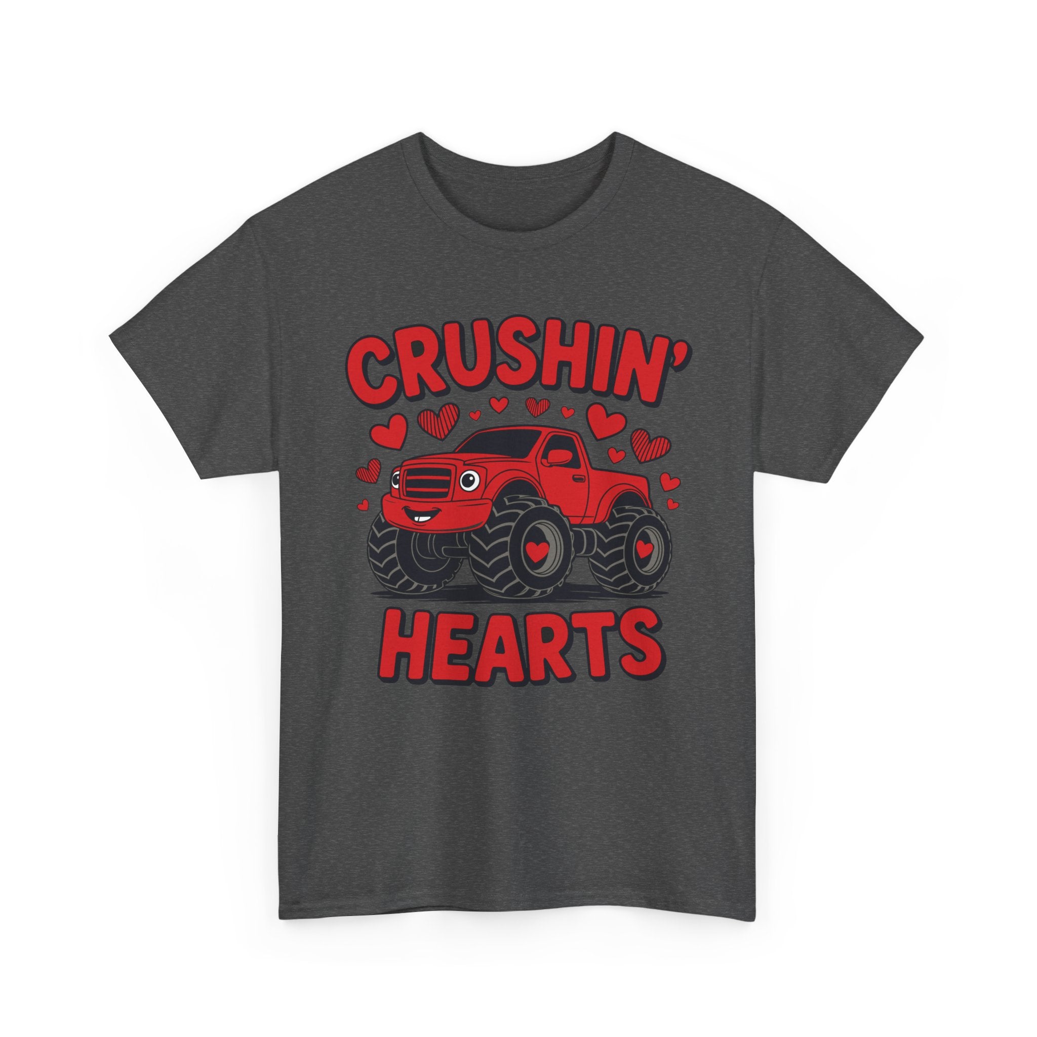 Crushin’ Hearts Valentine Monster Truck Unisex Cotton Tee