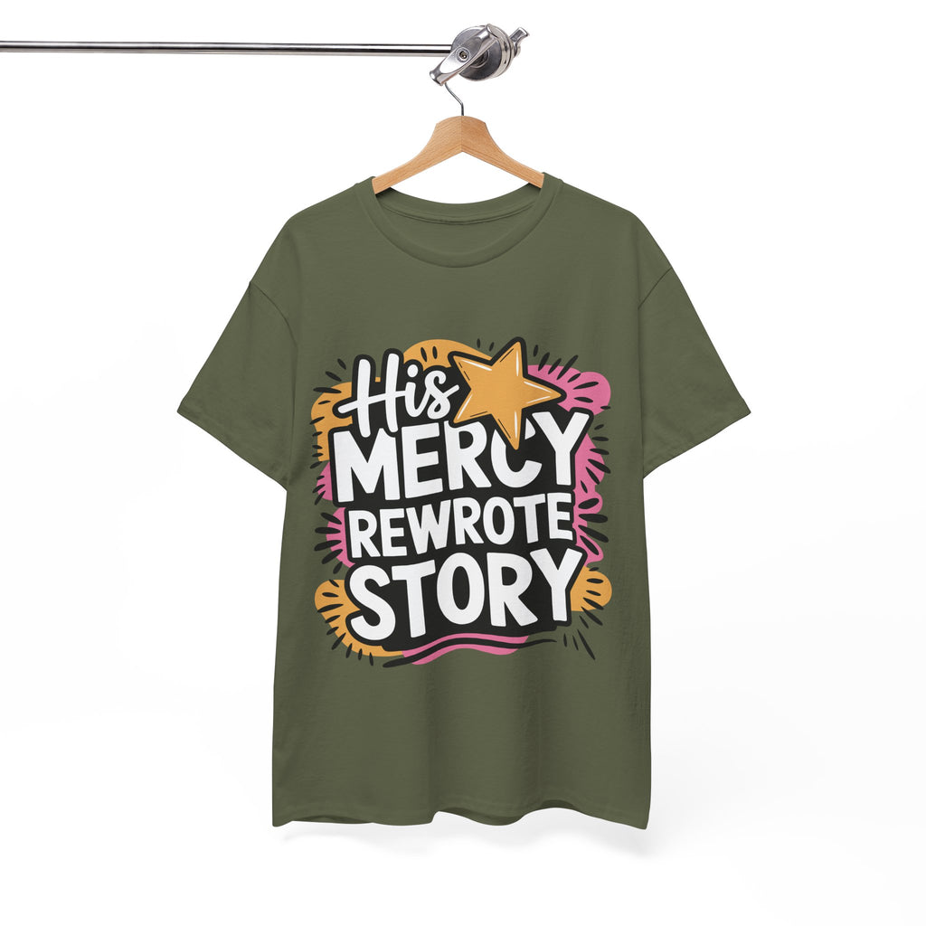 His Mercy Rewrote My Story Tee — Retro Christian Graphic T-Shirt