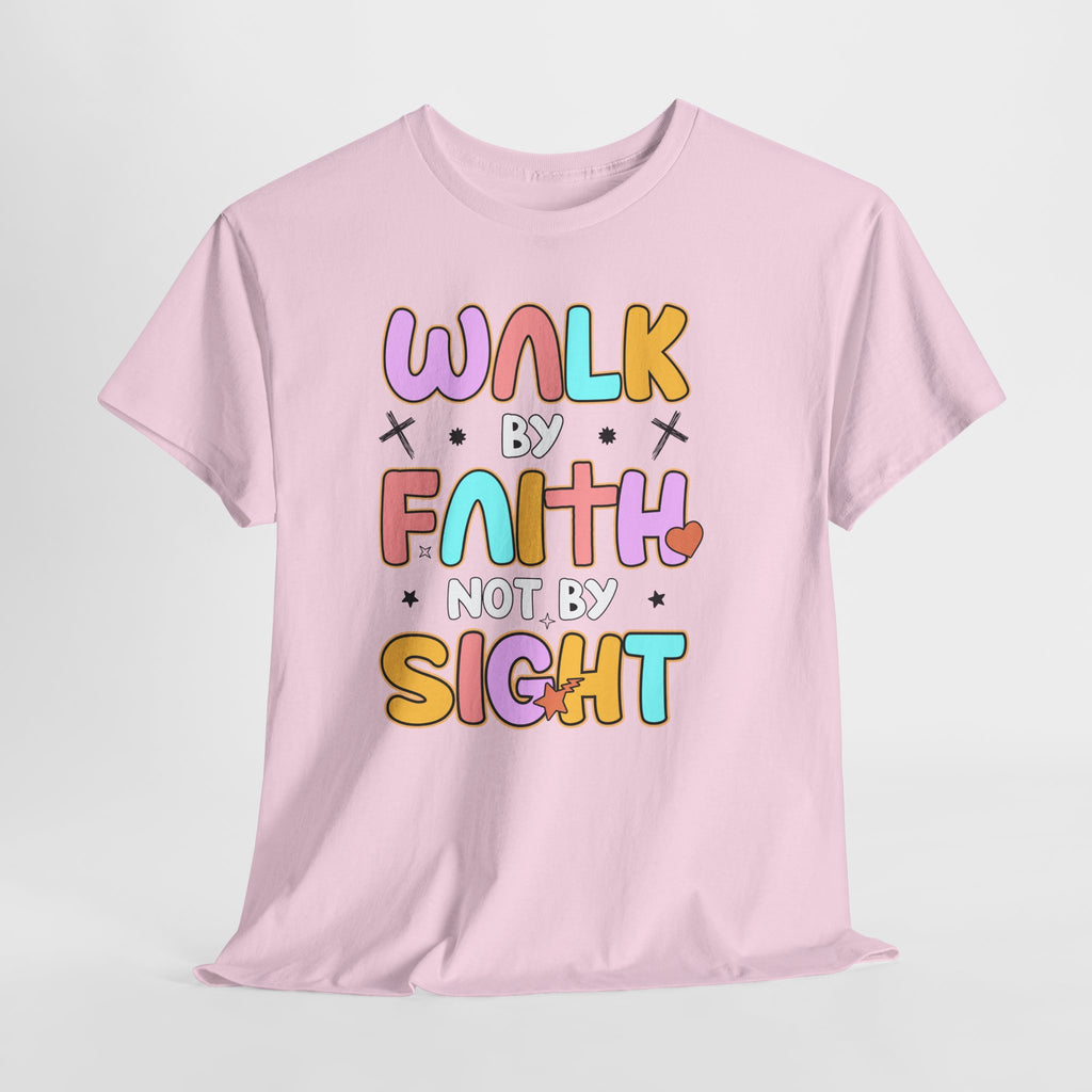 Walk by Faith Not by Sight T-Shirt — Pastel Christian Faith Unisex Cotton Tee