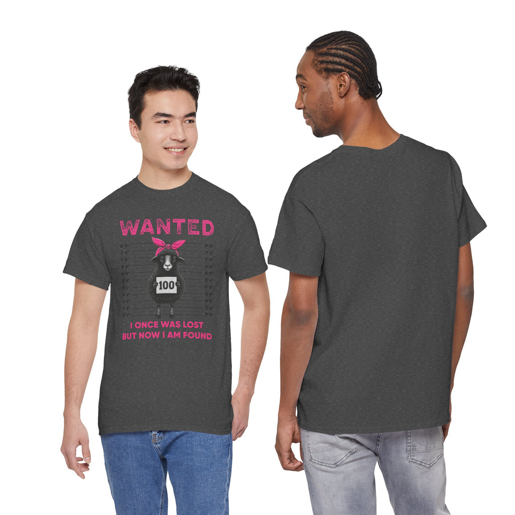 WANTED Black Sheep 'I Once Was Lost But Now I Am Found' Unisex Cotton T-Shirt