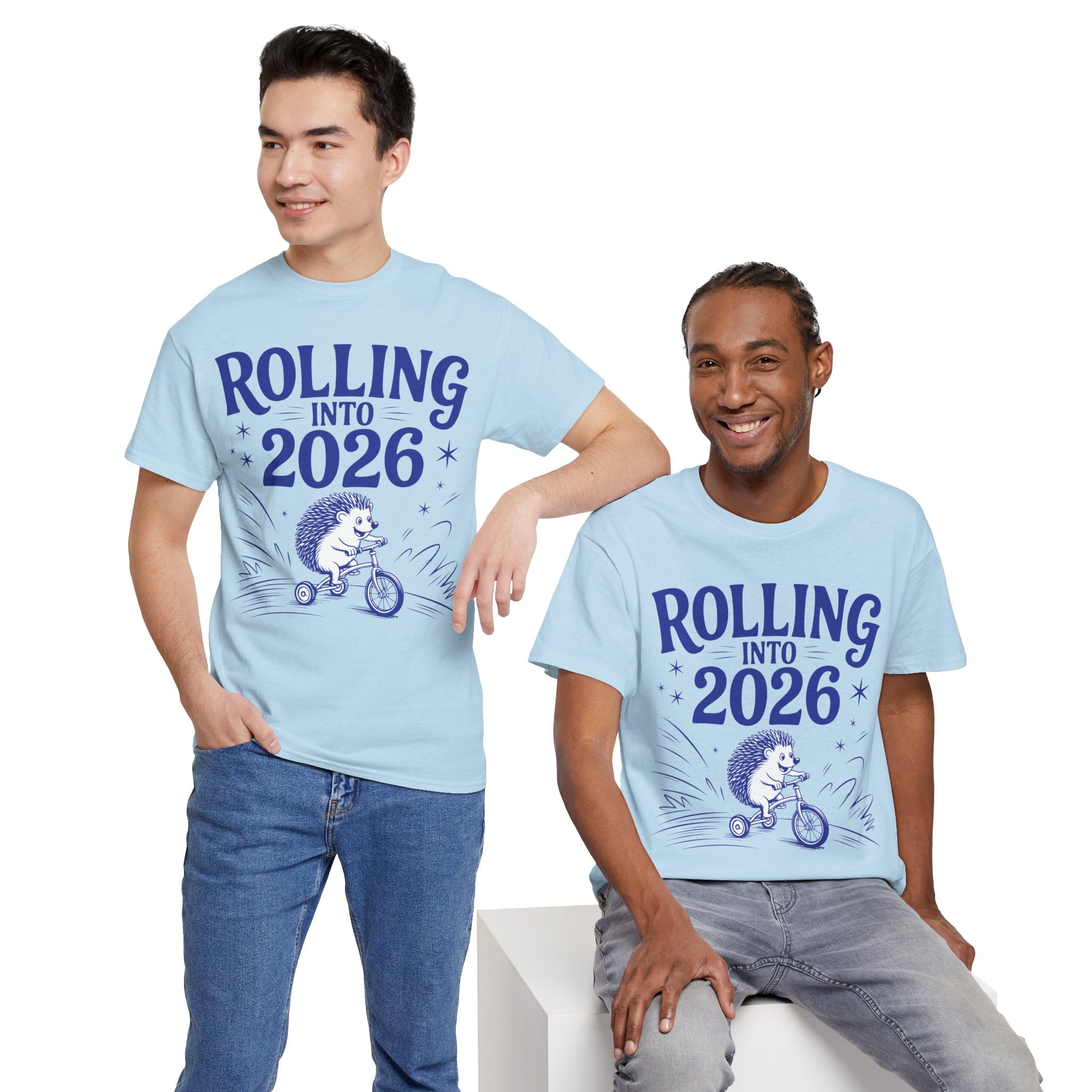 Rolling Into 2026 Hedgehog Tricycle Unisex Cotton Tee