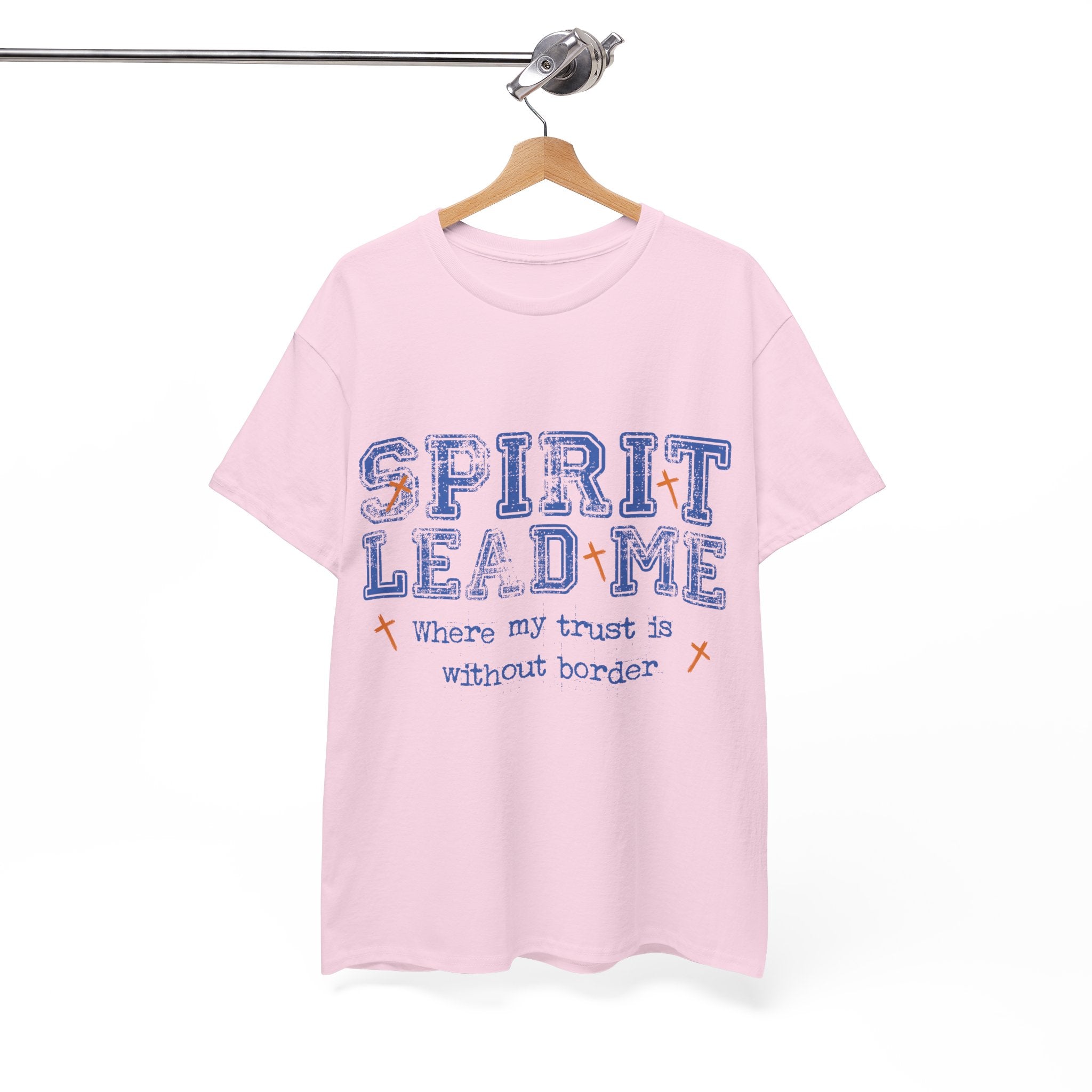 Christian Varsity Tee — “Spirit Lead Me — Where My Trust Is Without Border”. Unisex Cotton Tee