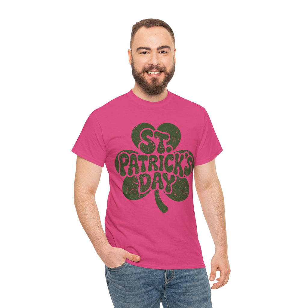 St. Patrick's Day Shamrock Tee — Retro Bubble Lettering Unisex Cotton Tee
