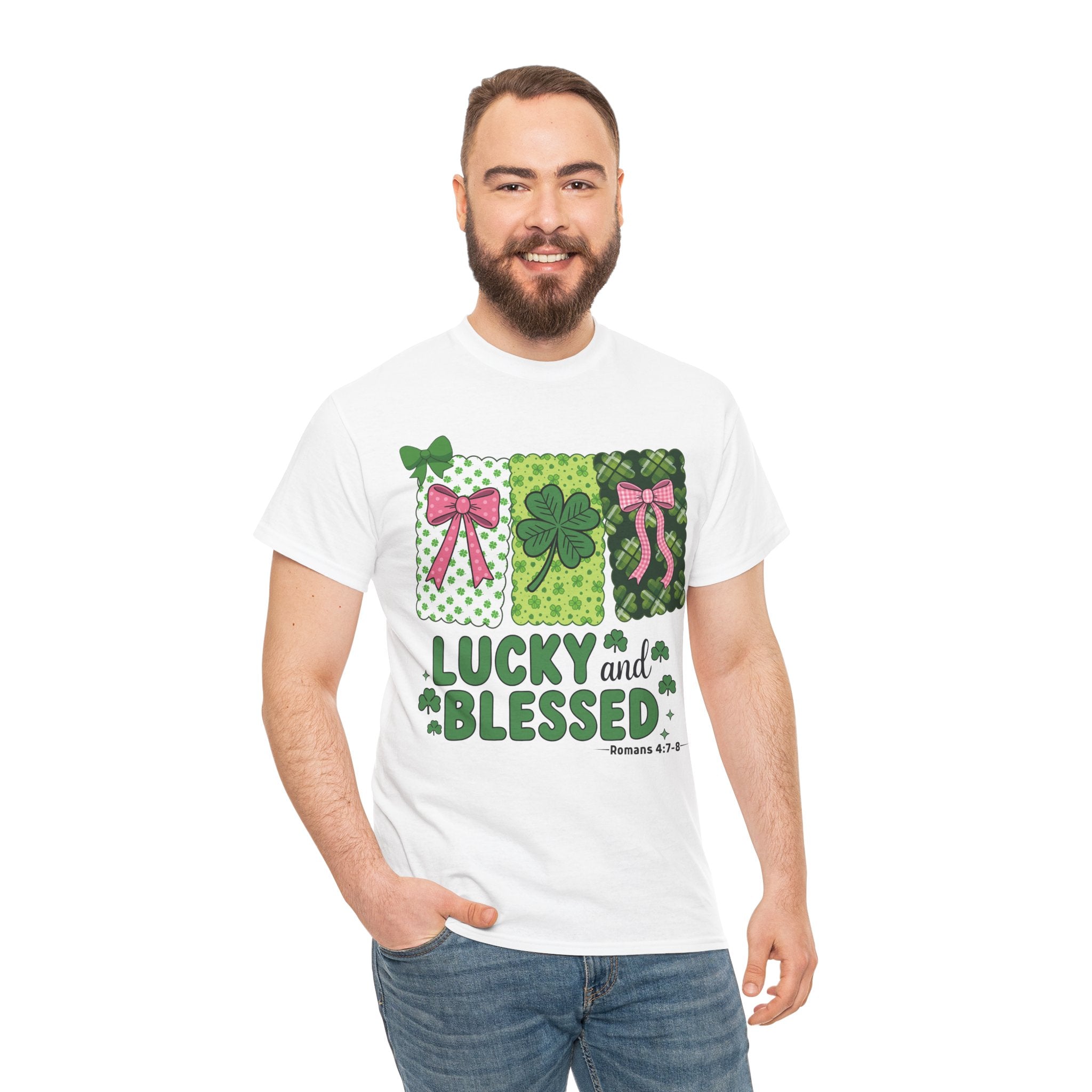 Lucky and Blessed Clover Unisex Cotton Tee