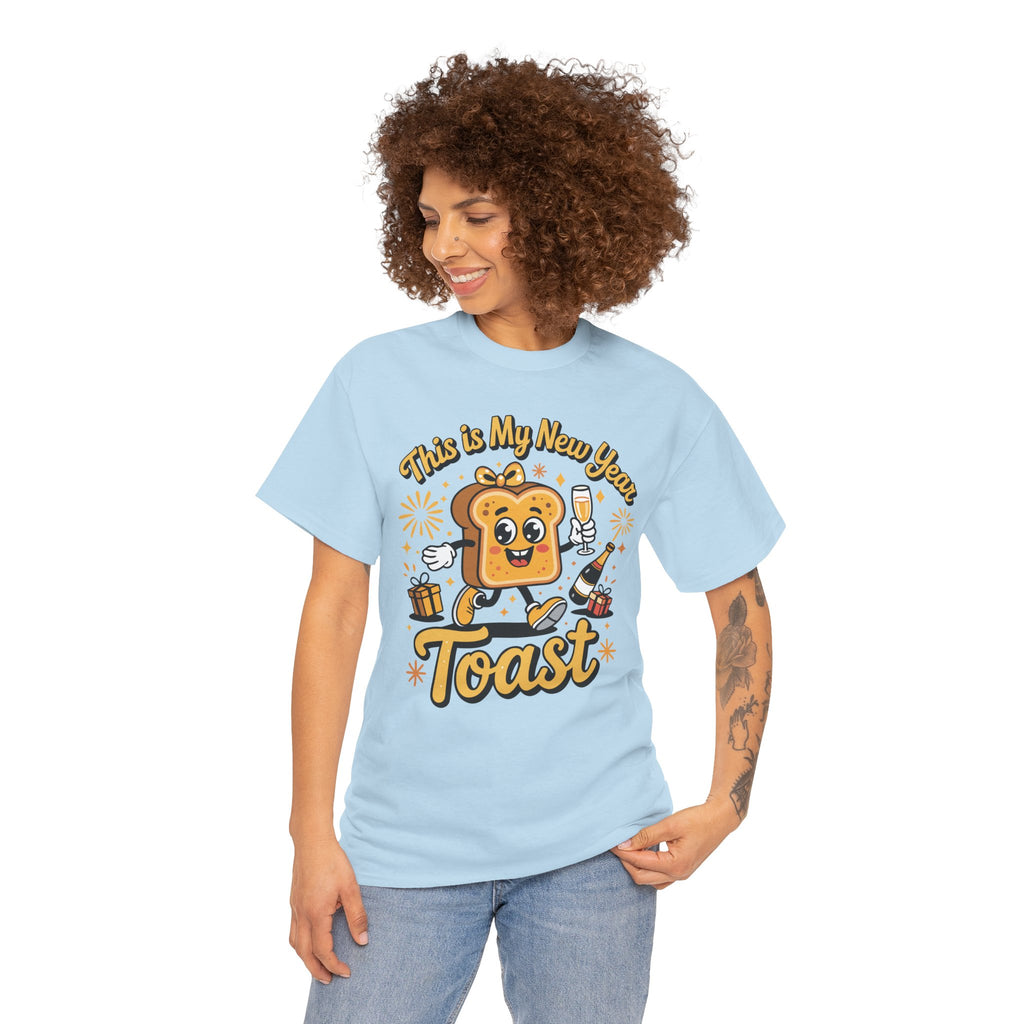 New Year Toast T-Shirt — "This Is My New Year Toast" Champagne & Fireworks Unisex Cotton Tee