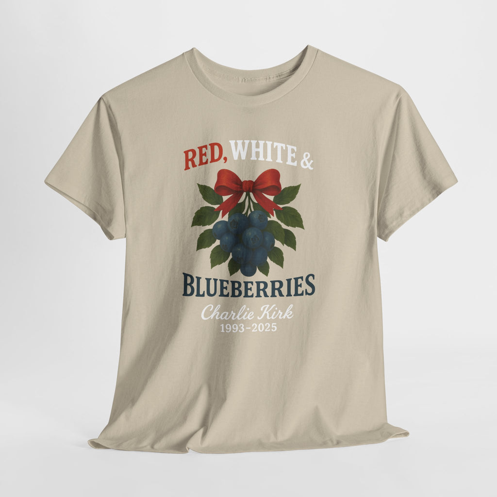 Red, White & Blueberries T-Shirt — Patriotic Blueberry Graphic Unisex Cotton Tee