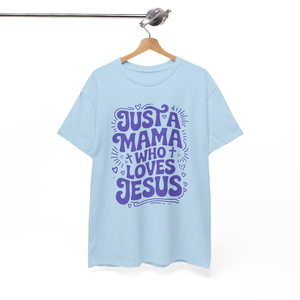 Mama Who Loves Jesus T-Shirt — Bright Green Bubbly Faith Unisex Cotton Tee