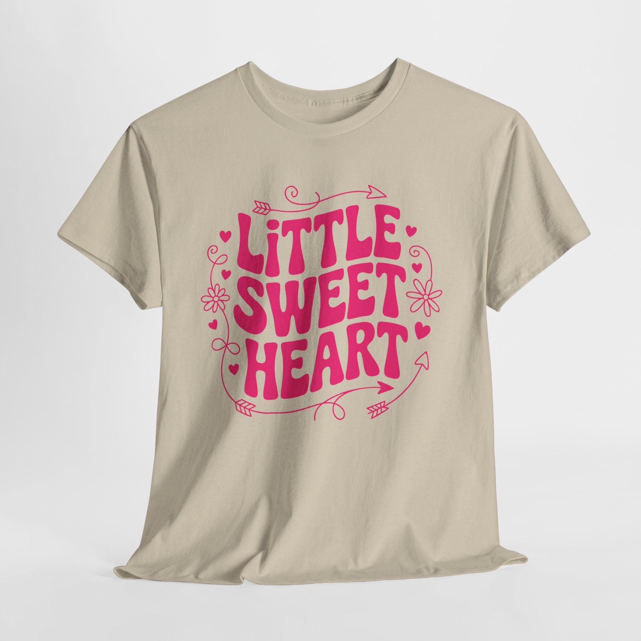 Little Sweetheart Retro Tee — Cute Red Hearts & Flowers Graphic Unisex Cotton Tee