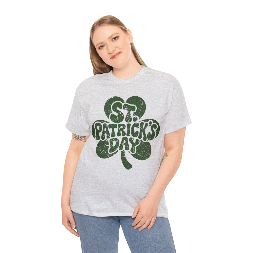 St. Patrick's Day Shamrock Tee — Retro Bubble Lettering Unisex Cotton Tee