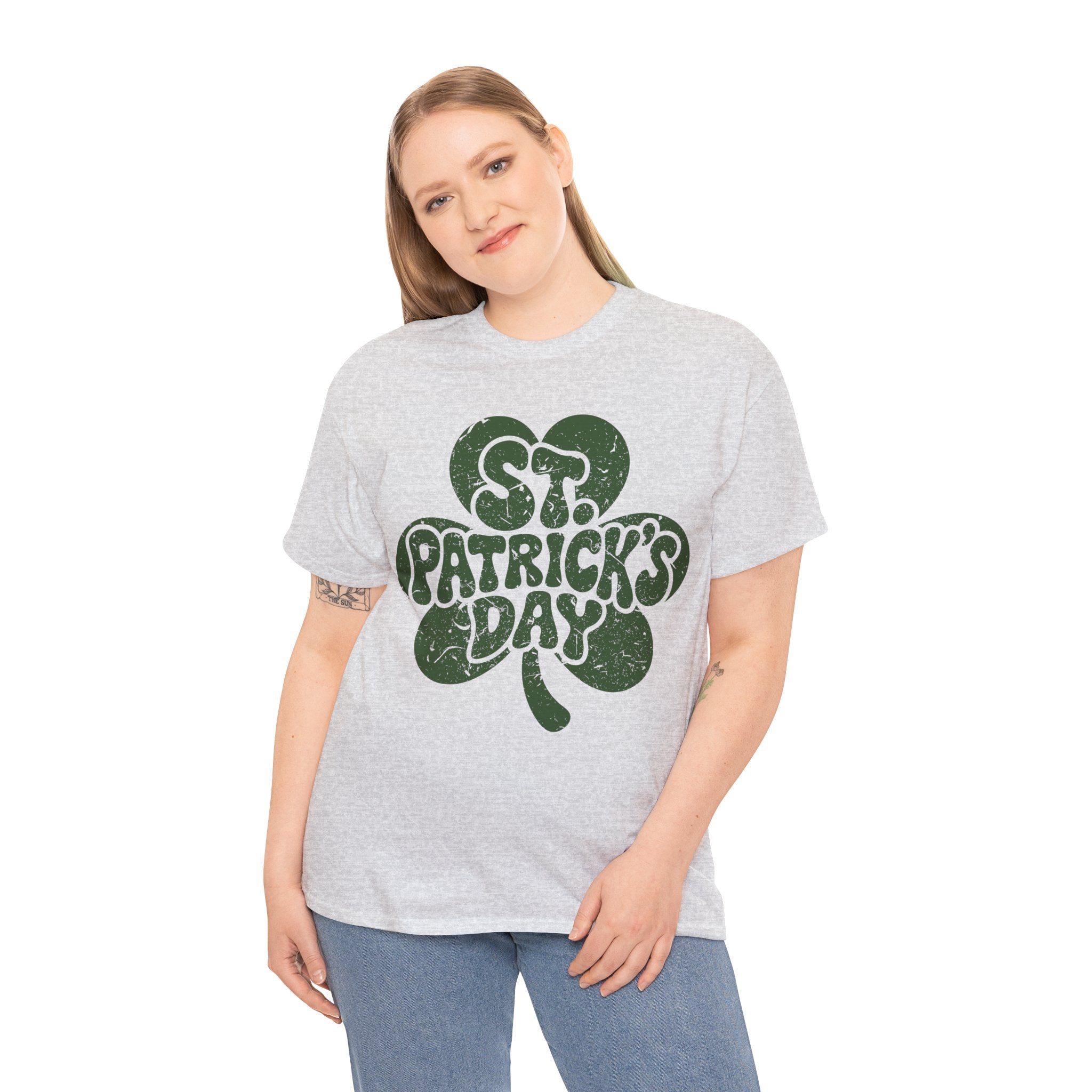 St. Patrick's Day Shamrock Tee — Retro Bubble Lettering Unisex Cotton Tee