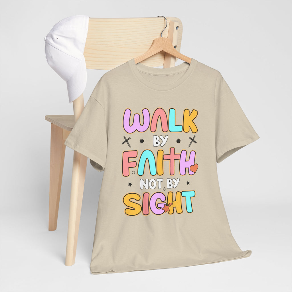 Walk by Faith Not by Sight T-Shirt — Pastel Christian Faith Unisex Cotton Tee