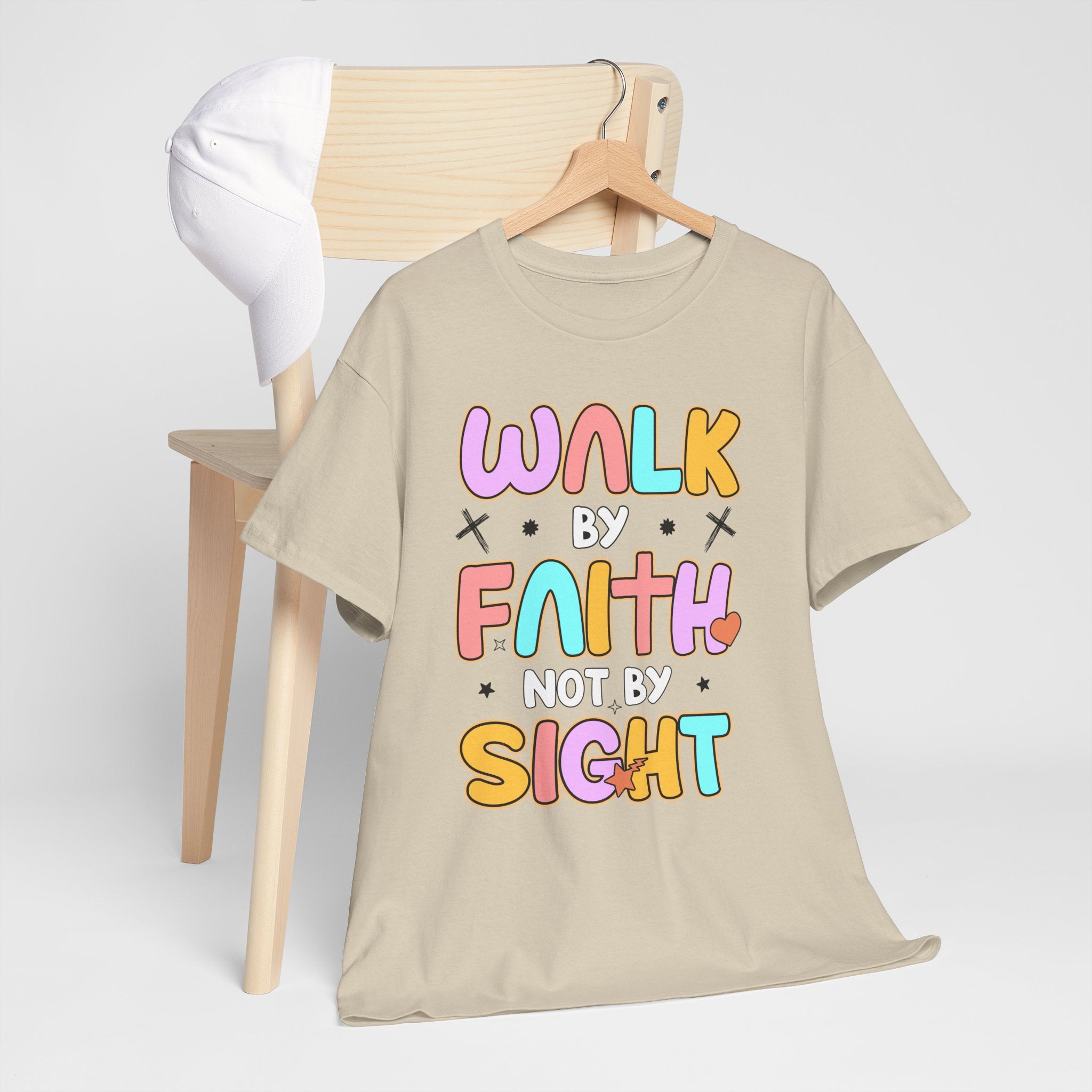 Walk by Faith Not by Sight T-Shirt — Pastel Christian Faith Unisex Cotton Tee