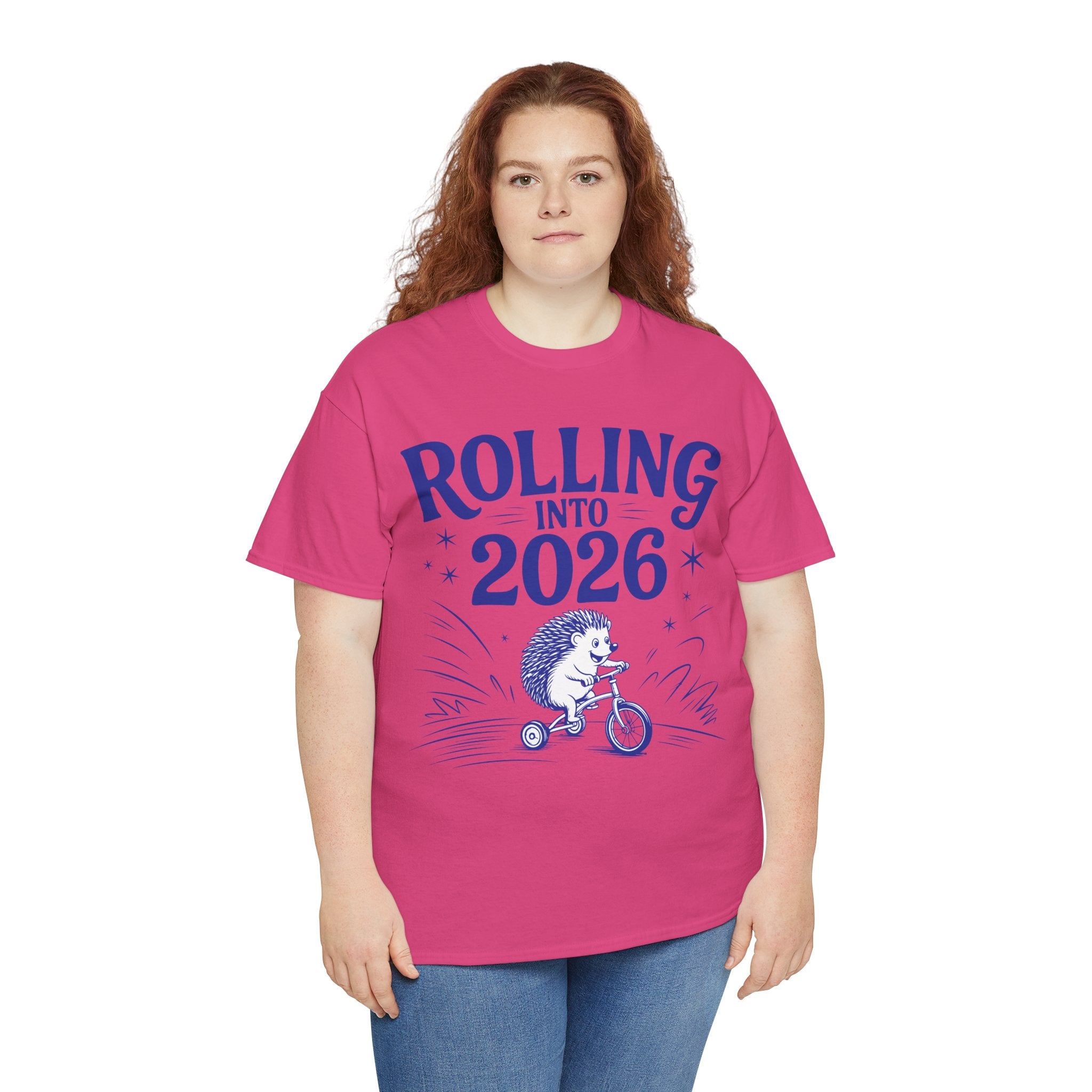 Rolling Into 2026 Hedgehog Tricycle Unisex Cotton Tee
