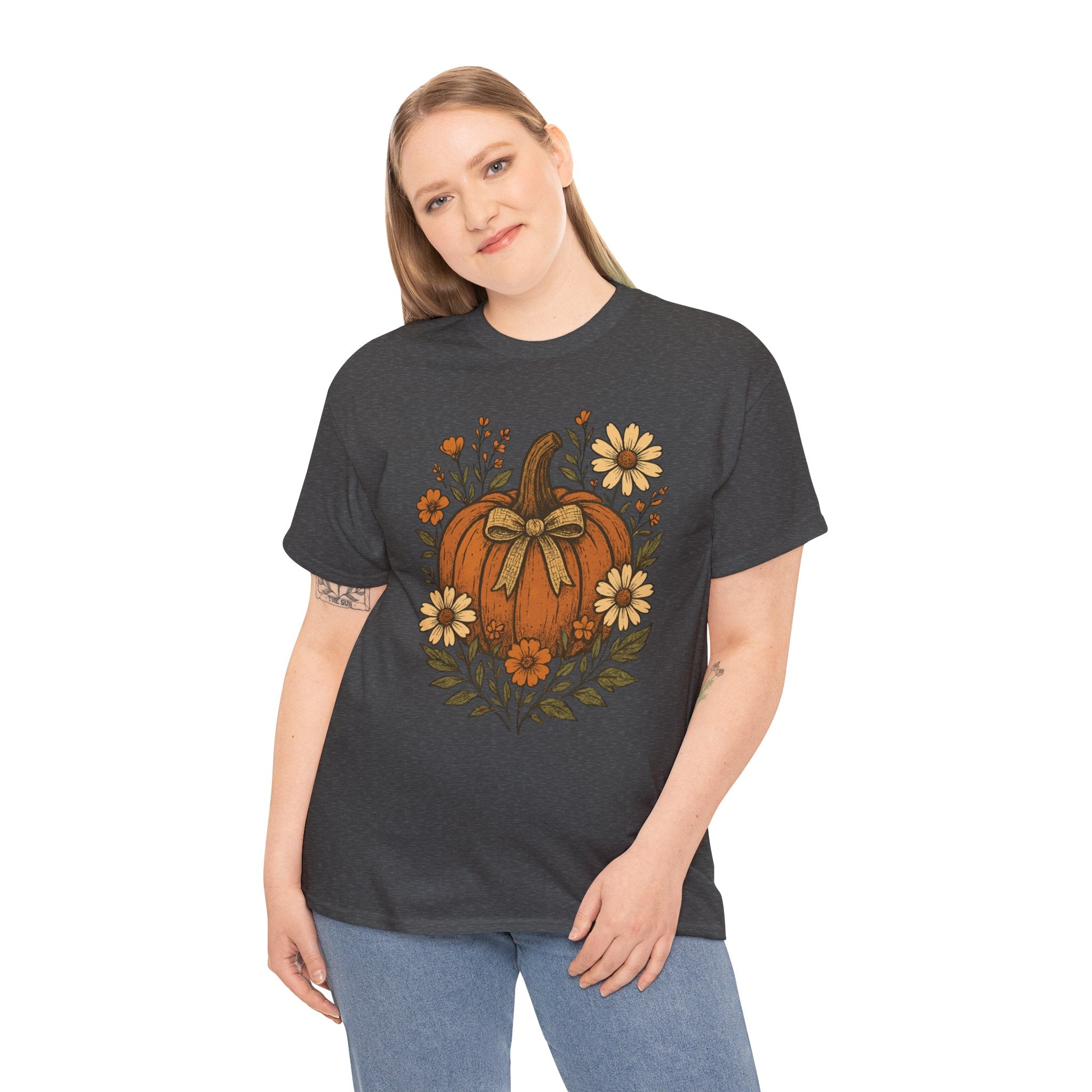 Pumpkin Daisy Unisex Cotton Tee
