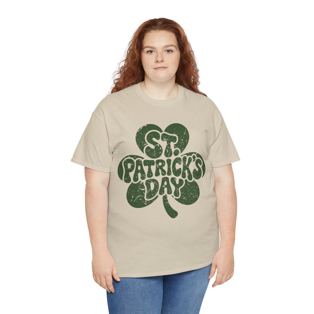 St. Patrick's Day Shamrock Tee — Retro Bubble Lettering Unisex Cotton Tee