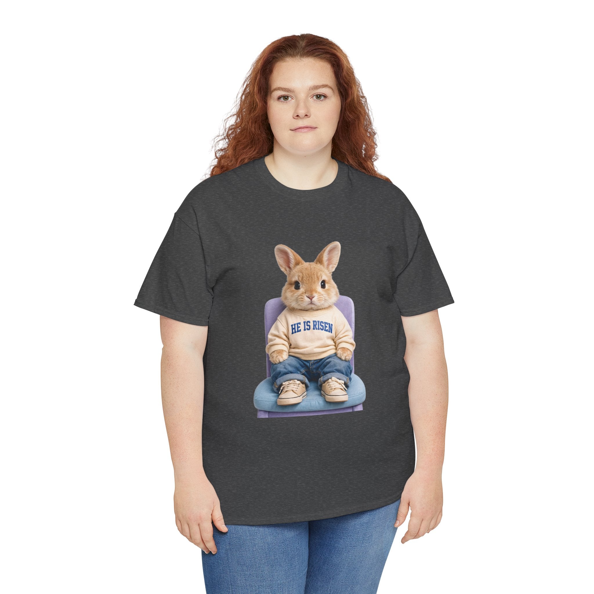 Easter 'He Is Risen' Bunny Unisex Cotton Tee